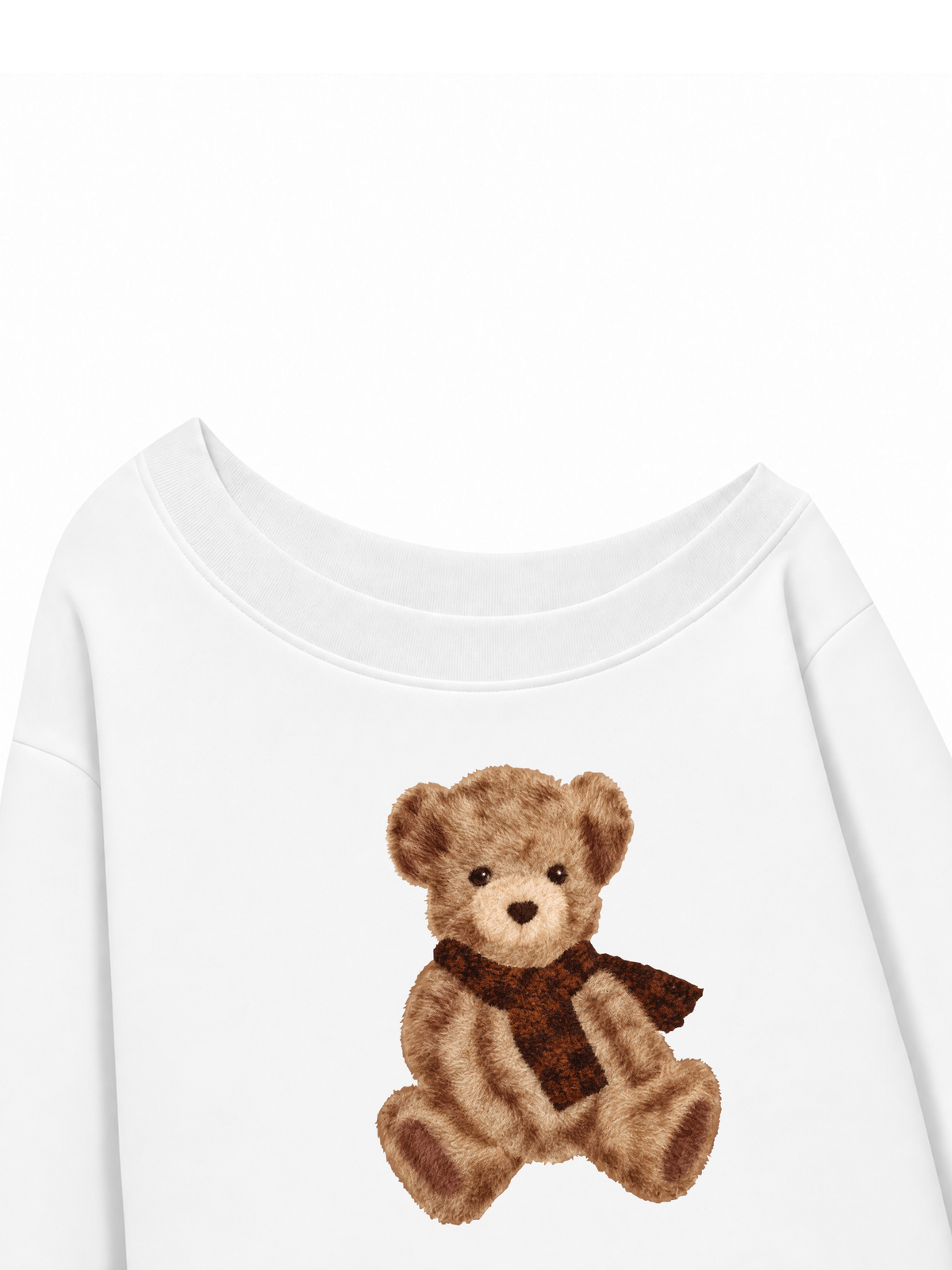 Áo Sweater Lệch Vai Nỉ Hai Da  Teddy Bear Cold Weather