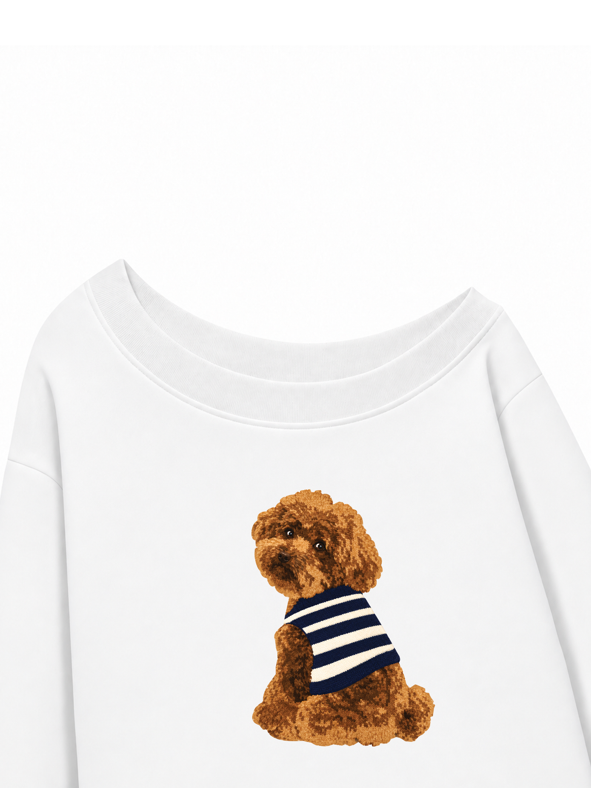 Áo Sweater Lệch Vai Nỉ Hai Da Blush Fawn