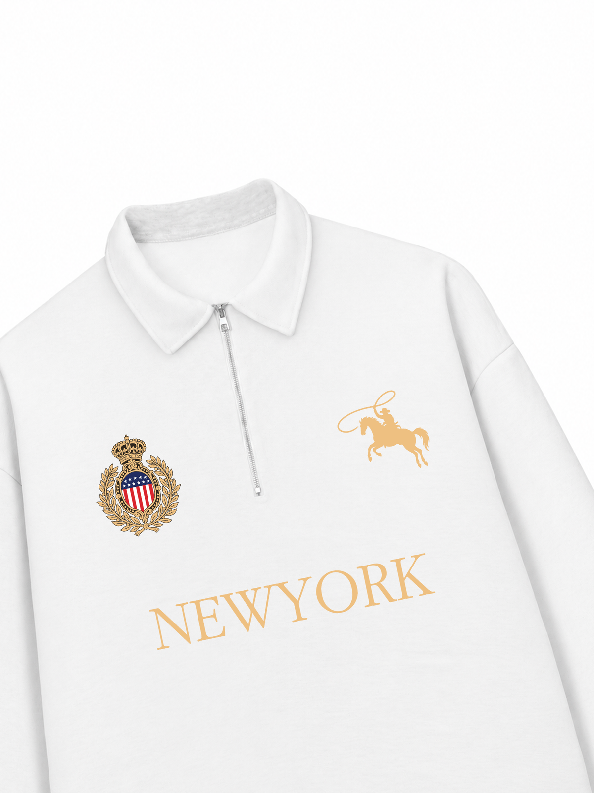 Áo Sweater Polo Nỉ Hai Da  Vintage NewYork