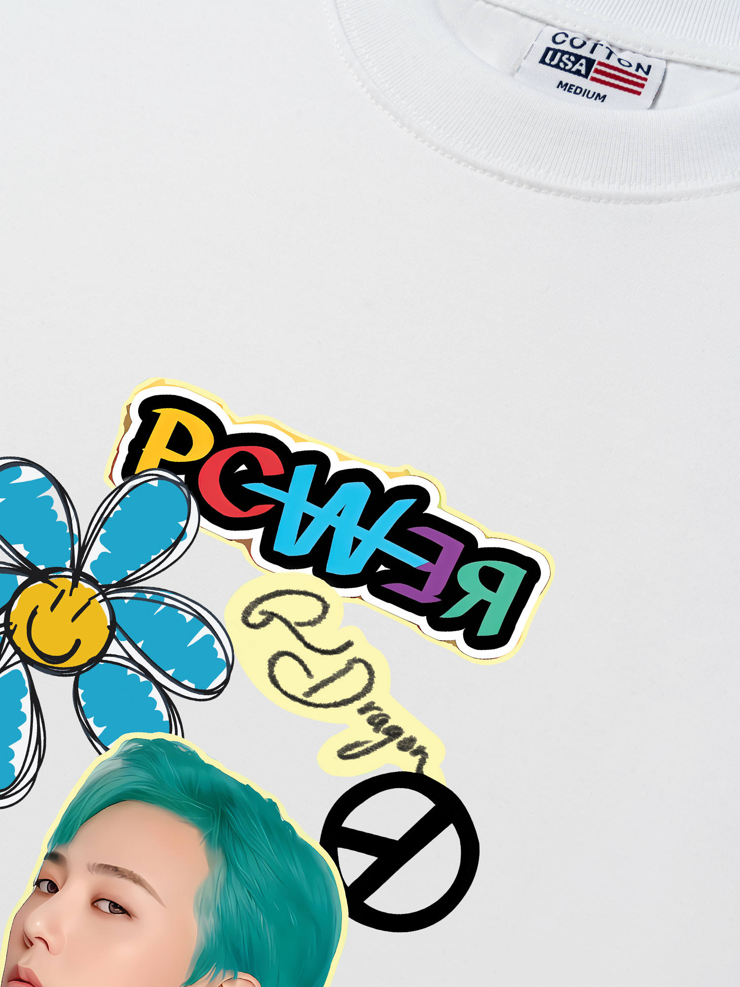 Áo Thun Relaxed Fit Idol Gradon Power BLue