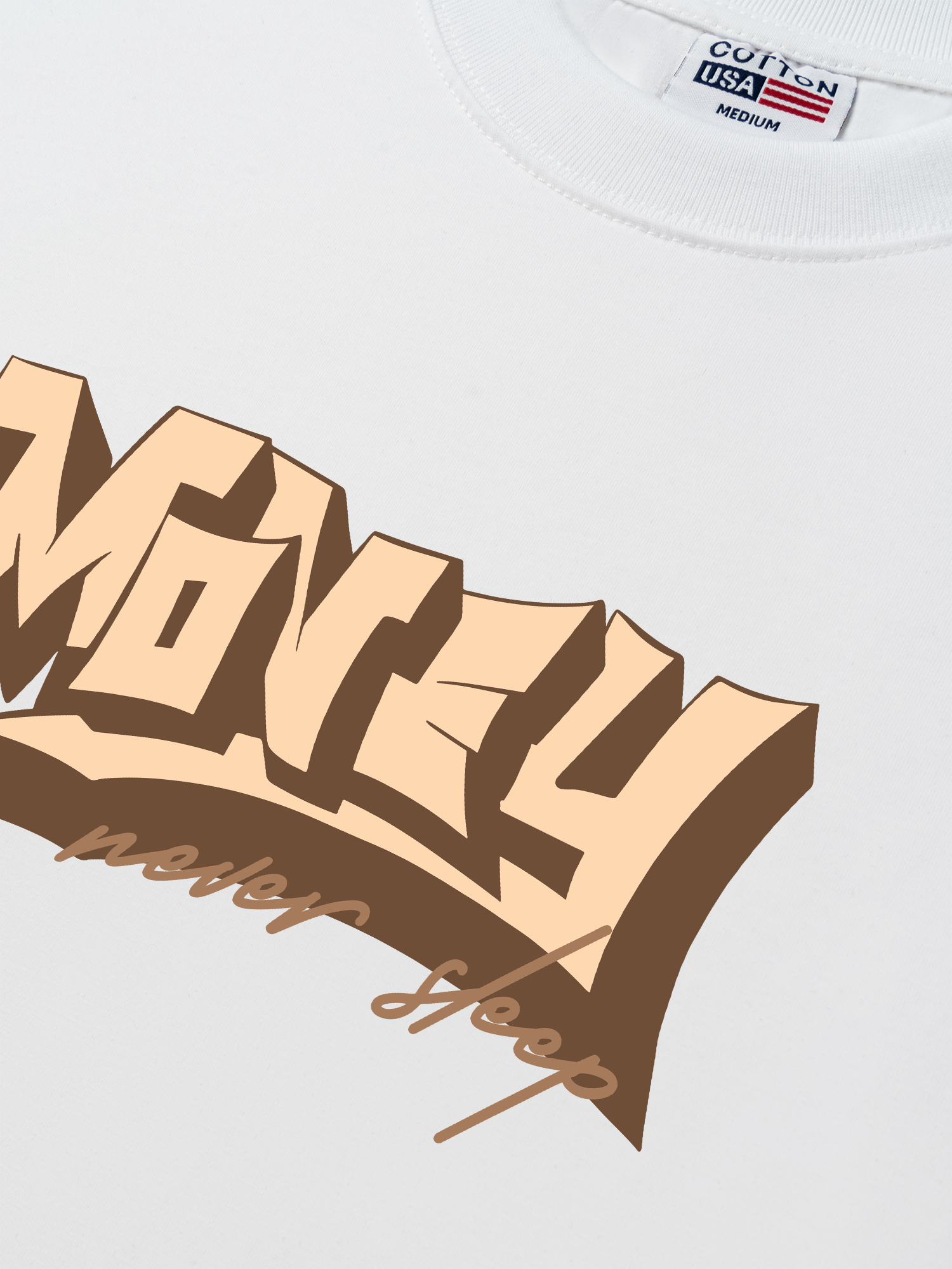 Áo Thun Relaxed Fit Money Never Sleep