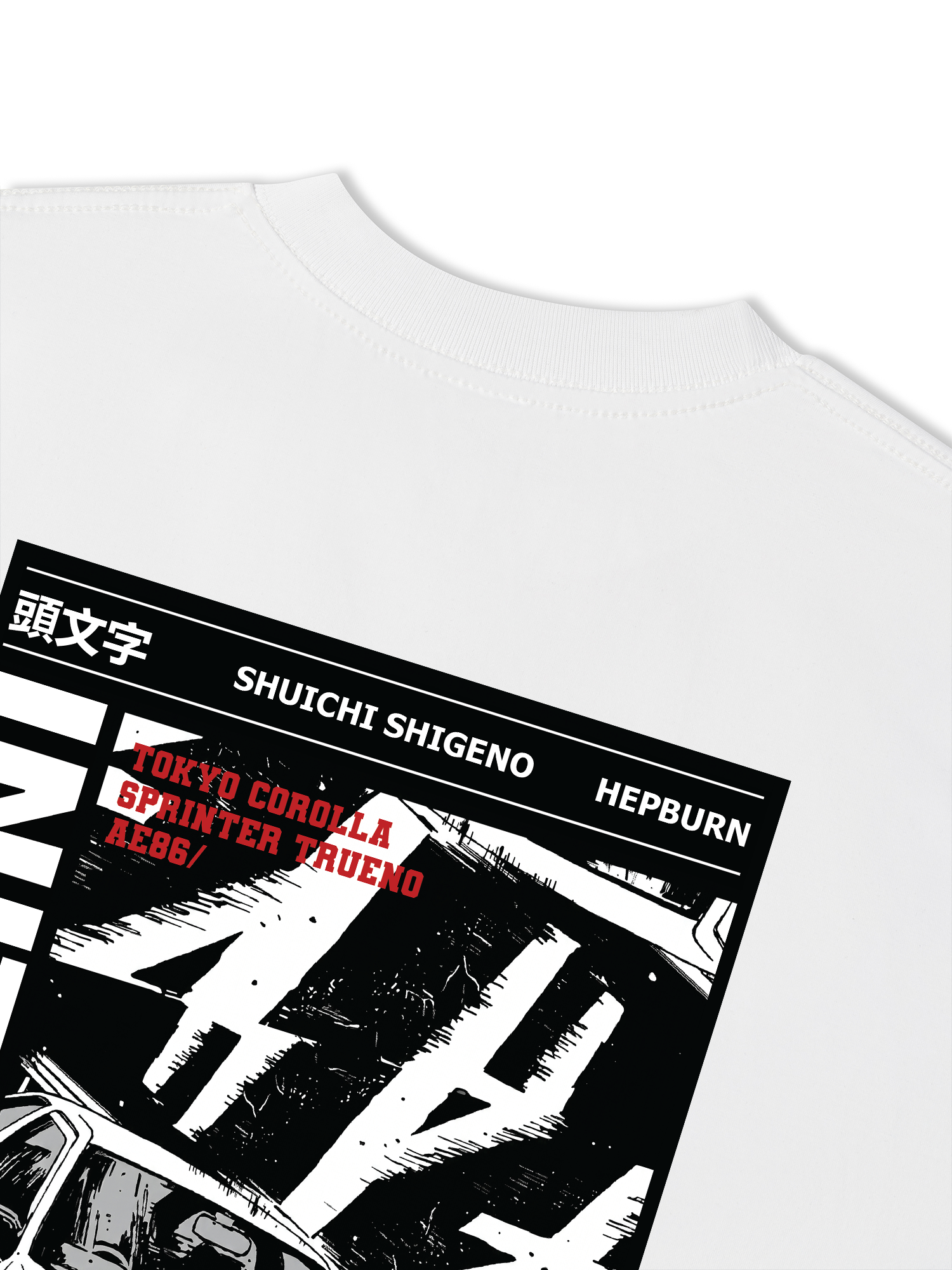 Áo Thun Relaxed Fit JDM Car Initial D Manga Panel