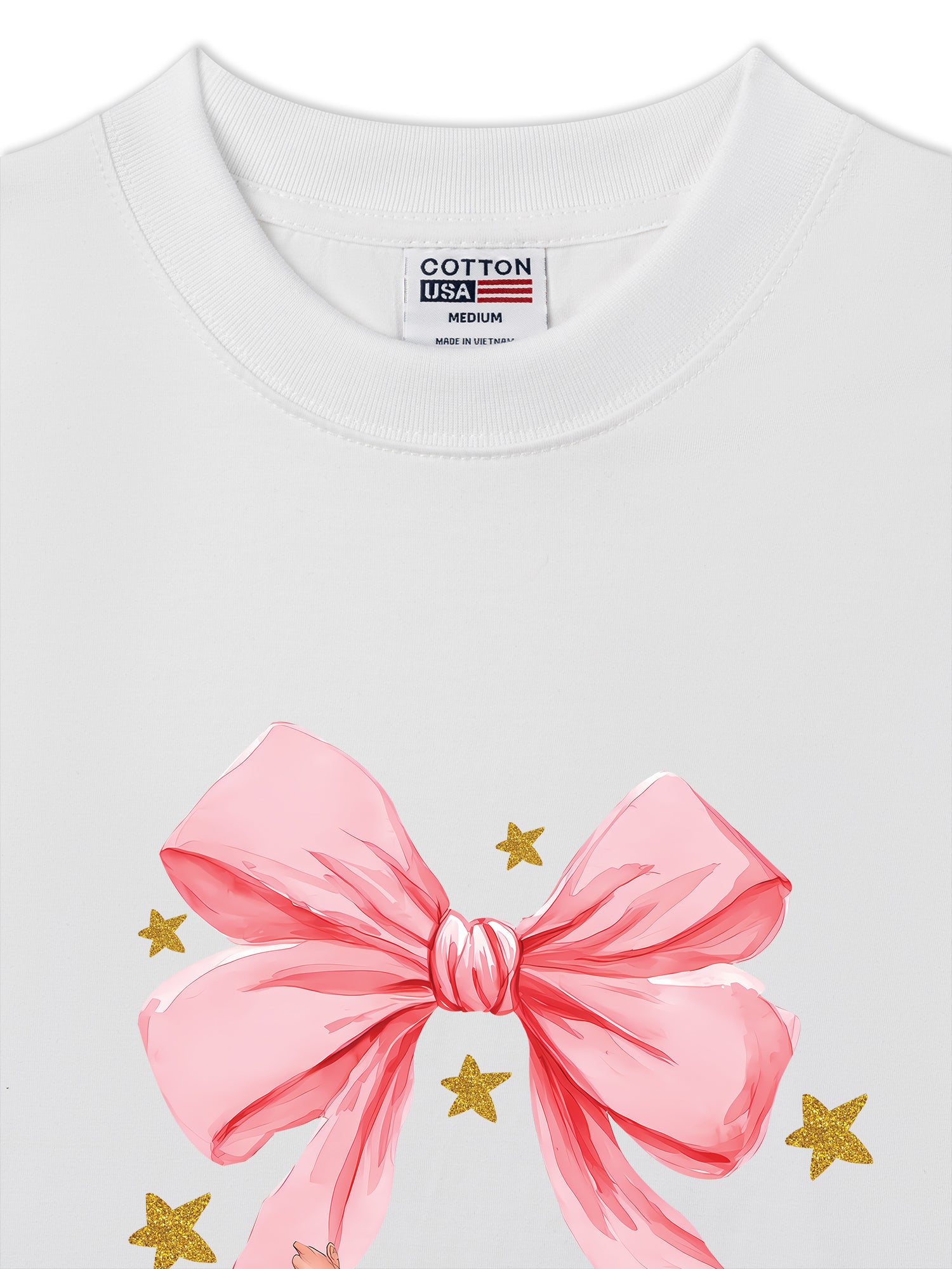 Áo Thun Relaxed Fit Xmas Pink Bow With Santa