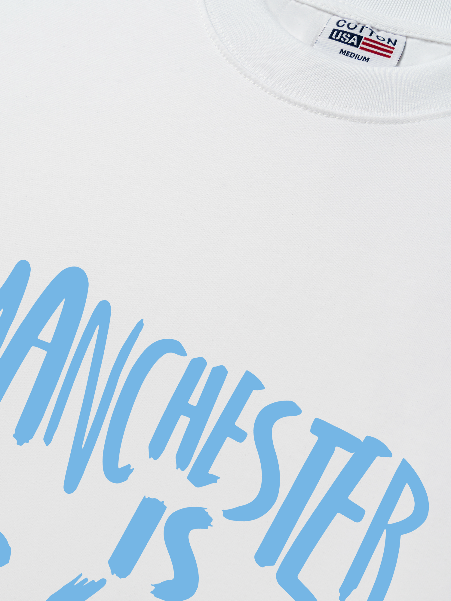 Áo Thun Relaxed Fit Soccer Manchester is Blue