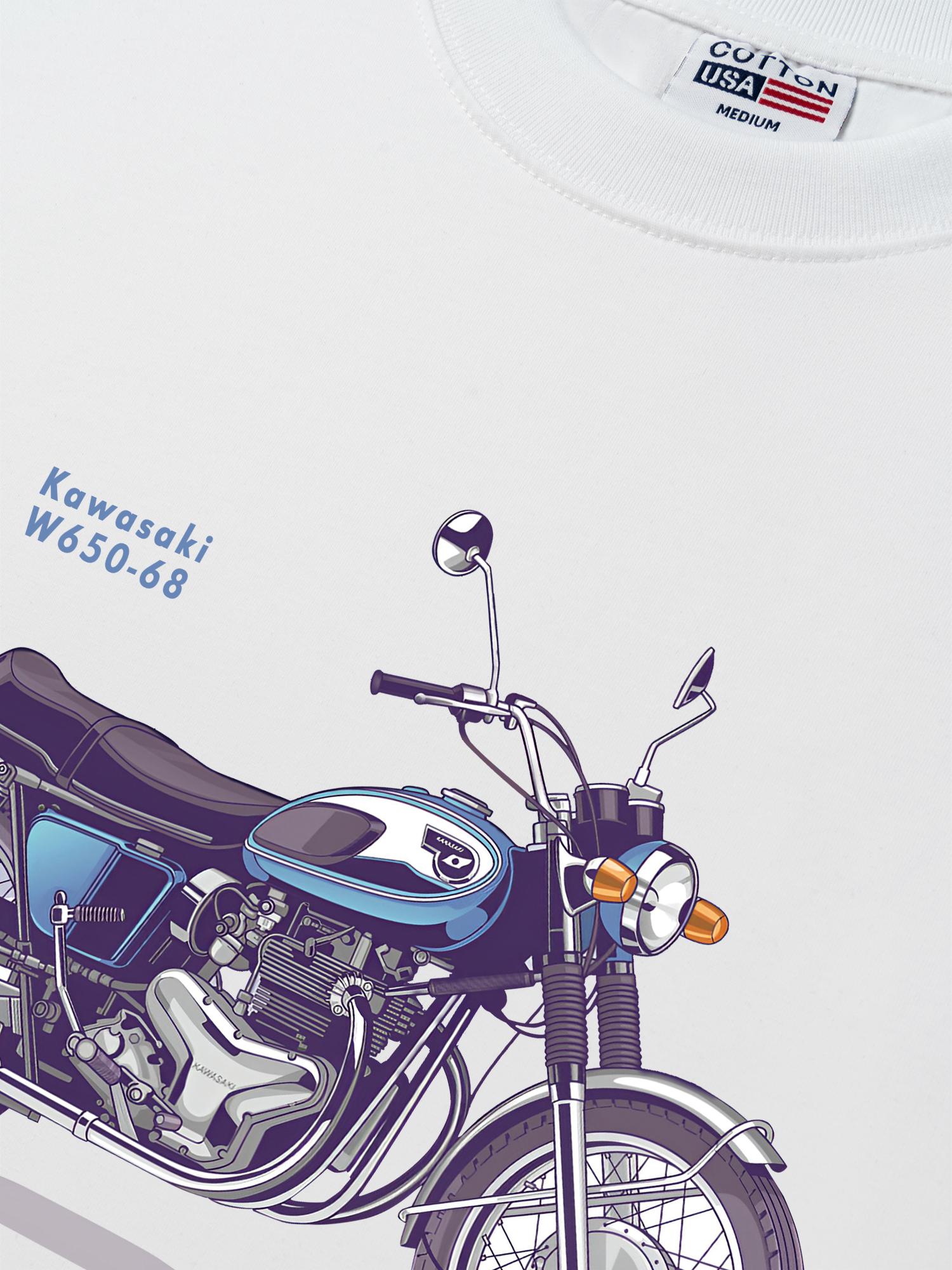 Áo Thun Relaxed Fit Motorbike Kawasaki W650-68