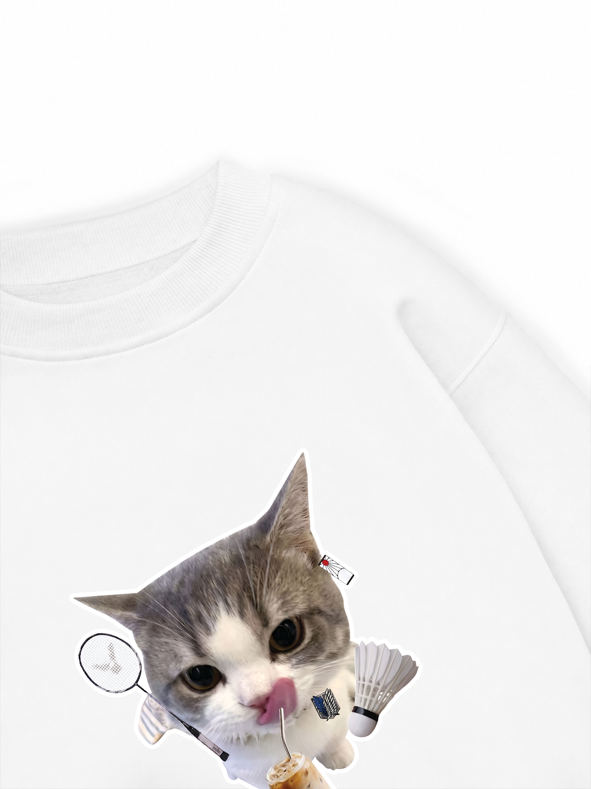Áo Sweater Nỉ Hai Da Badminton Cute Cat