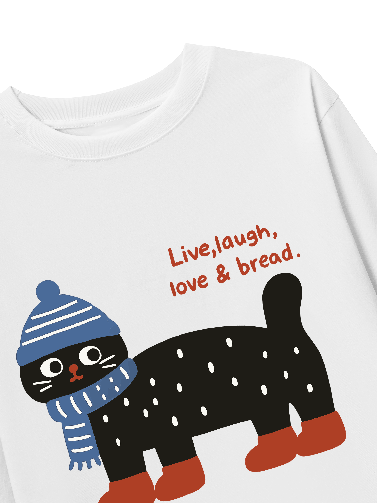 Áo Thun Dài Tay Cozy Day Live Laugh Cat