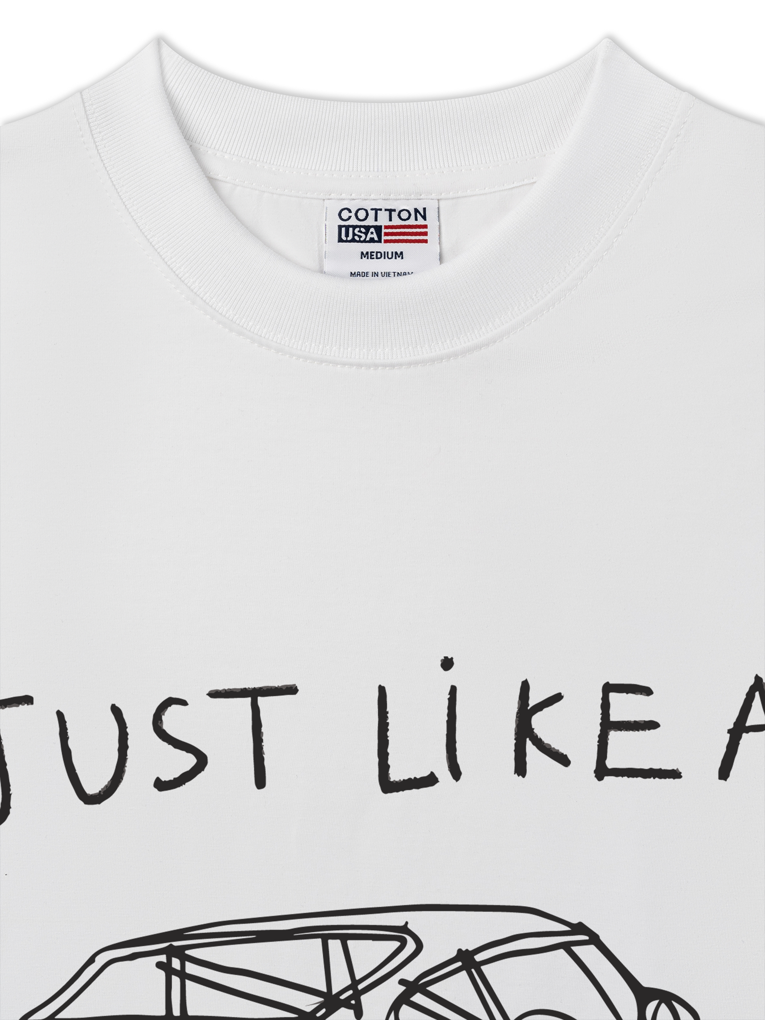 Áo Thun Relaxed Fit Classic Car Black And White