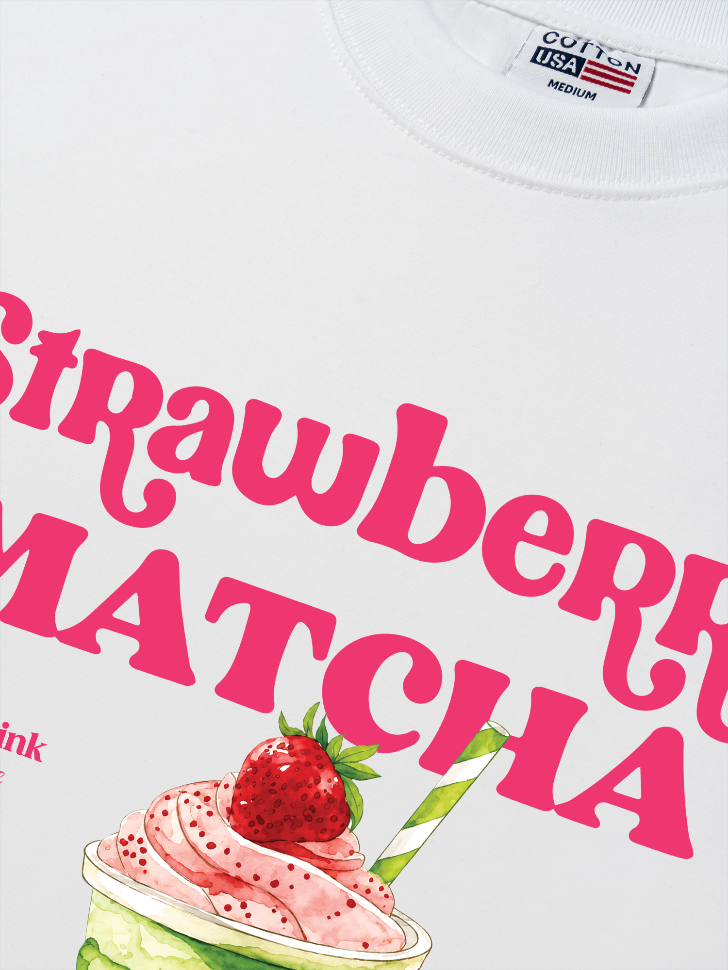 Áo Thun Relaxed Fit Daily Cup Strawberry Matcha