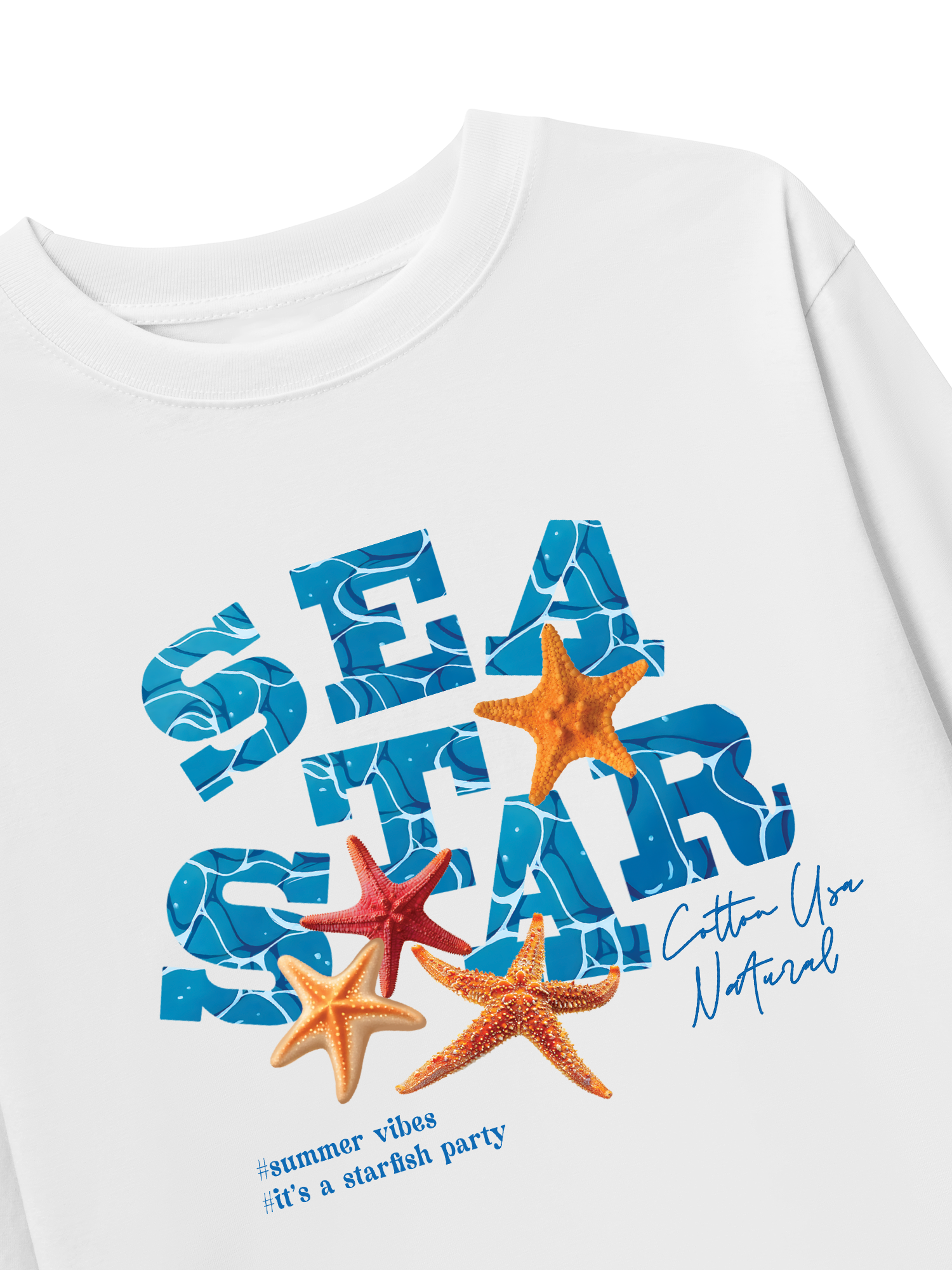 Áo Thun Dài Tay Tropical Starfish Parrty Sea Water