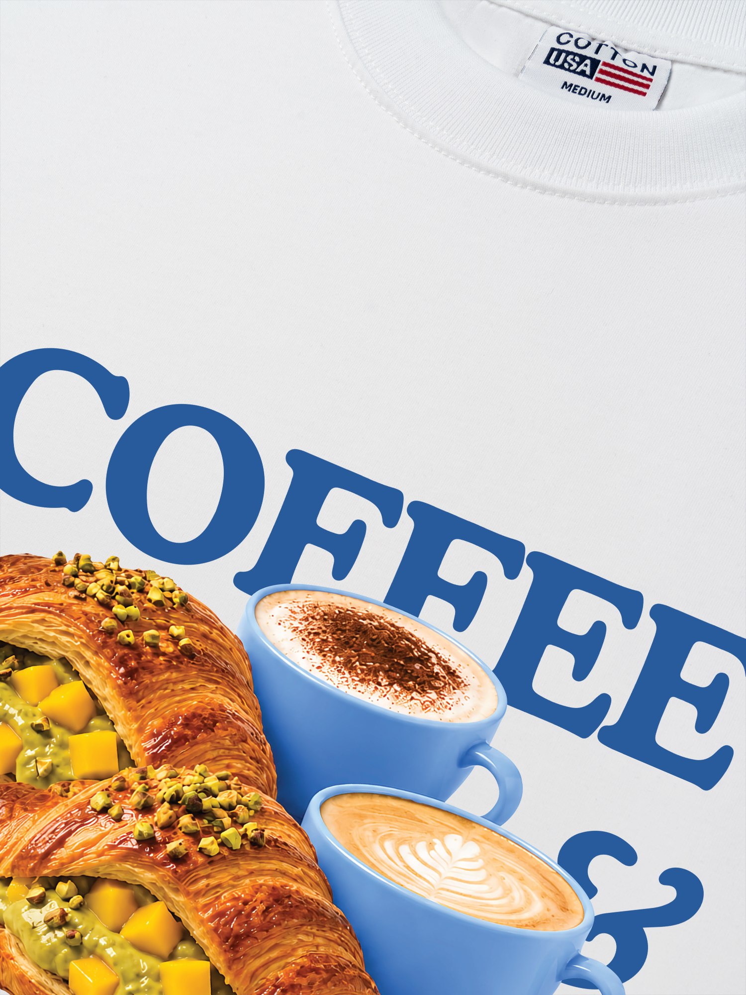 Áo Thun Relaxed Fit Yummy Mood Coffee Croissant