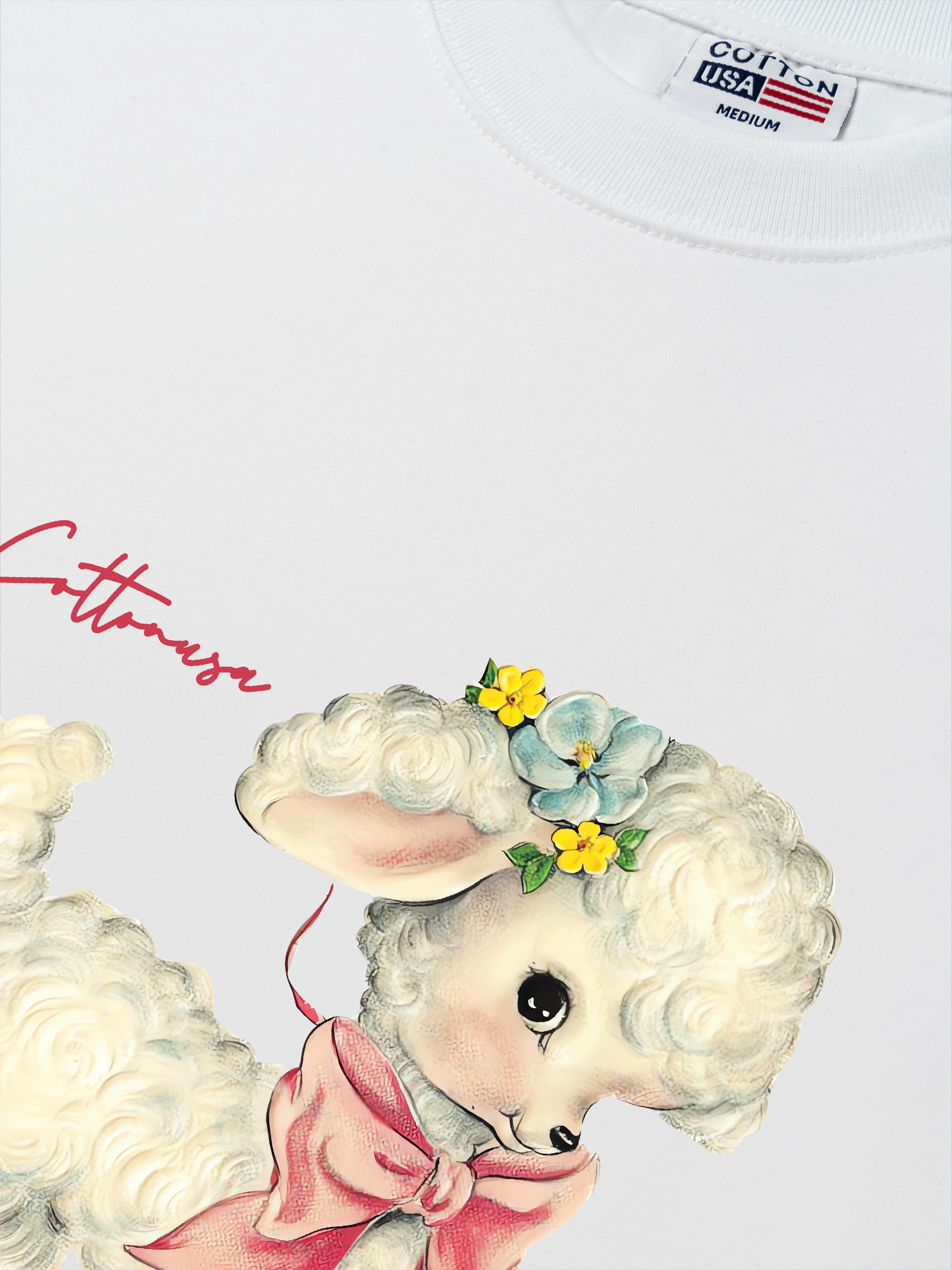 Áo Thun Relaxed Fit Soff Paw Cute Sheep