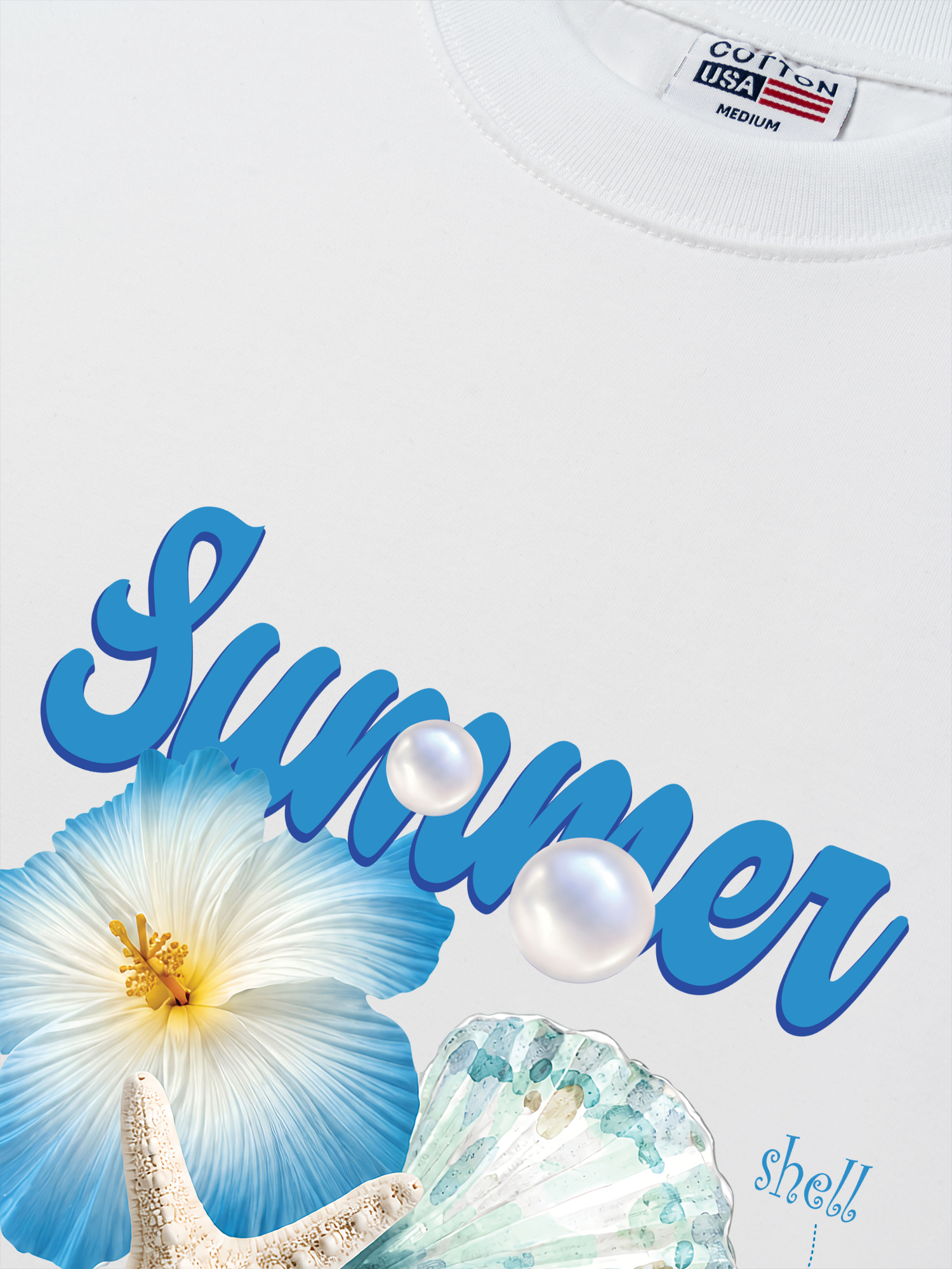 Áo Thun Relaxed Fit Tshirt Tropical Summer, Shell, Starfish