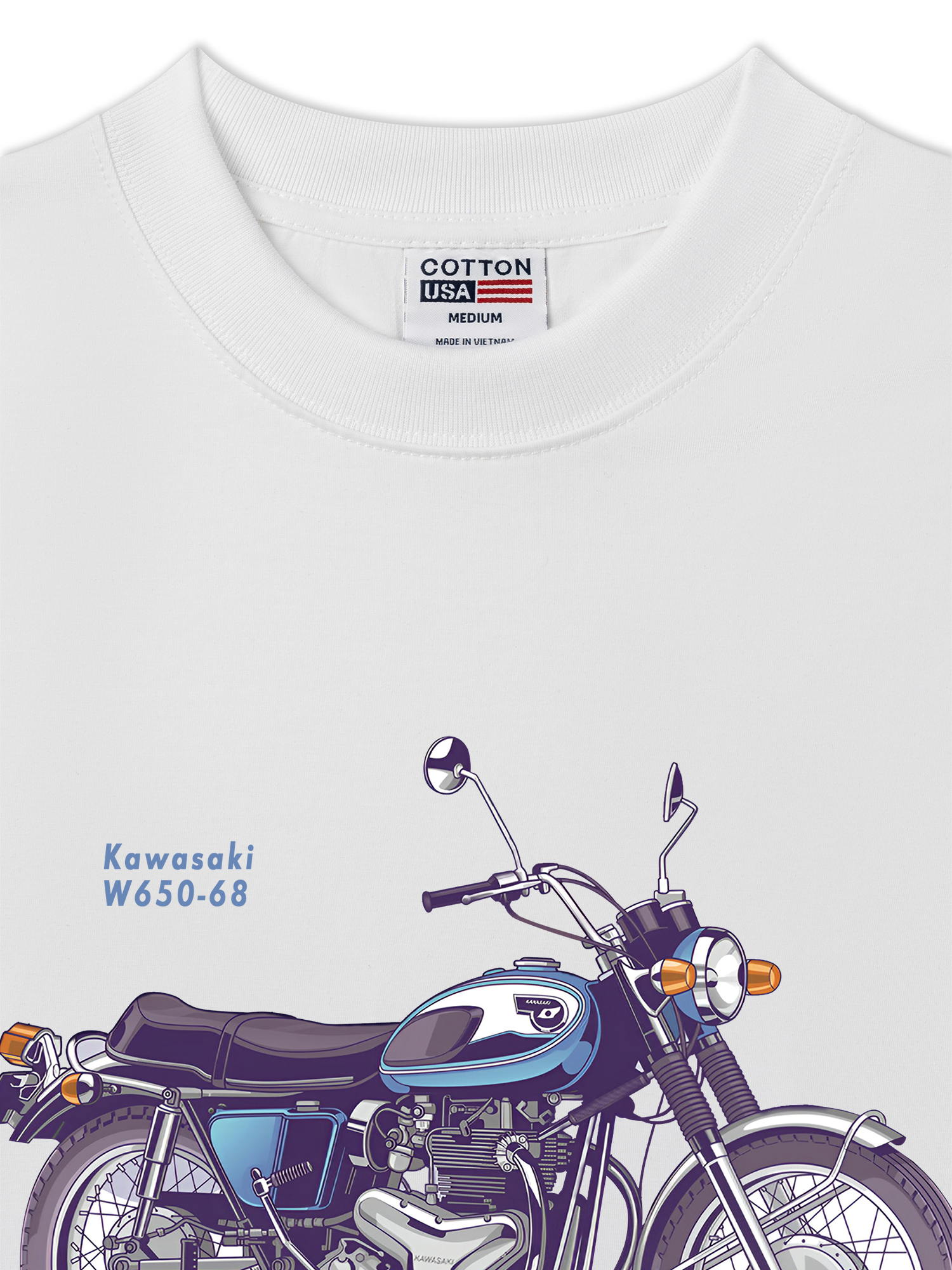 Áo Thun Relaxed Fit Motorbike Kawasaki W650-68