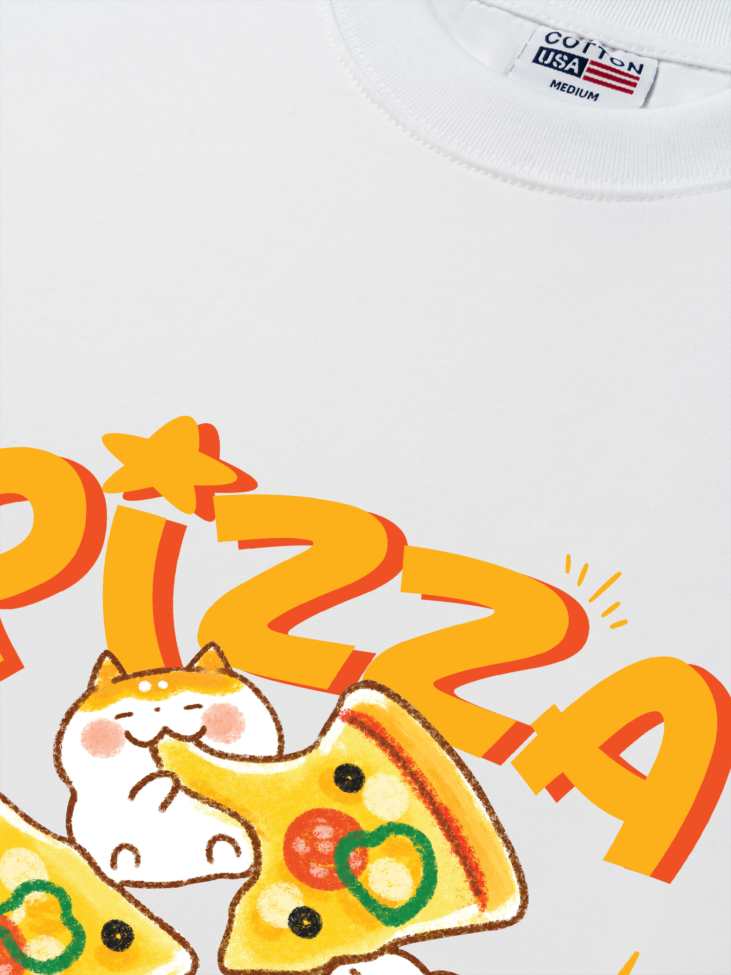 Áo Thun Relaxed Fit Yummy Mood Pizza
