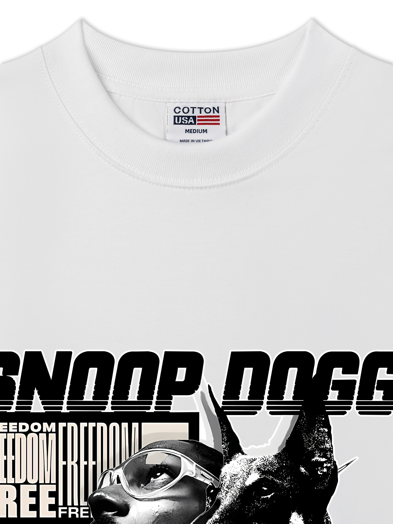 Áo Thun Relaxed Fit Rapper Black And White Snoop Dog