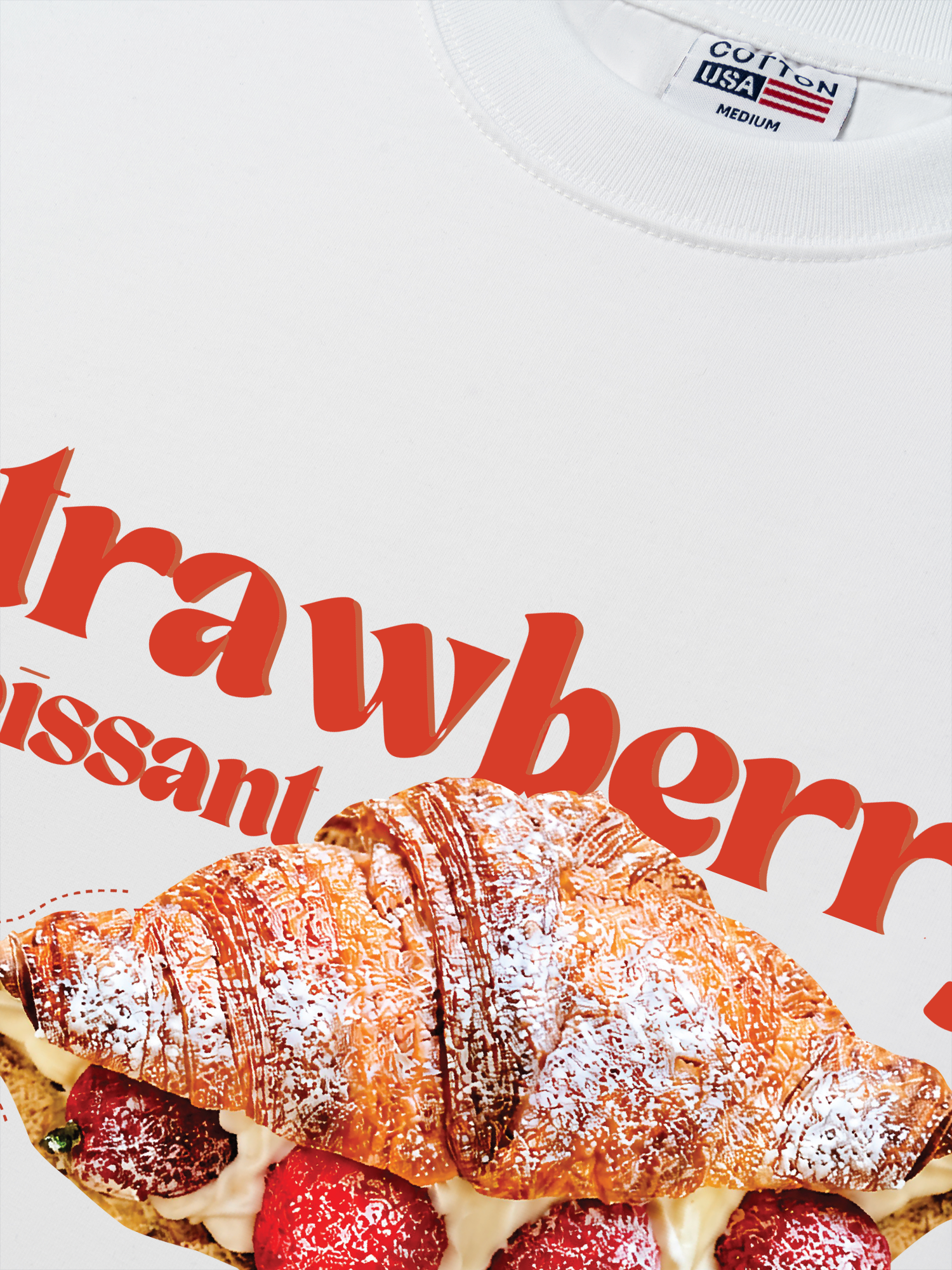 Áo Thun Relaxed Fit Yummy Mood Strawberry Croissant