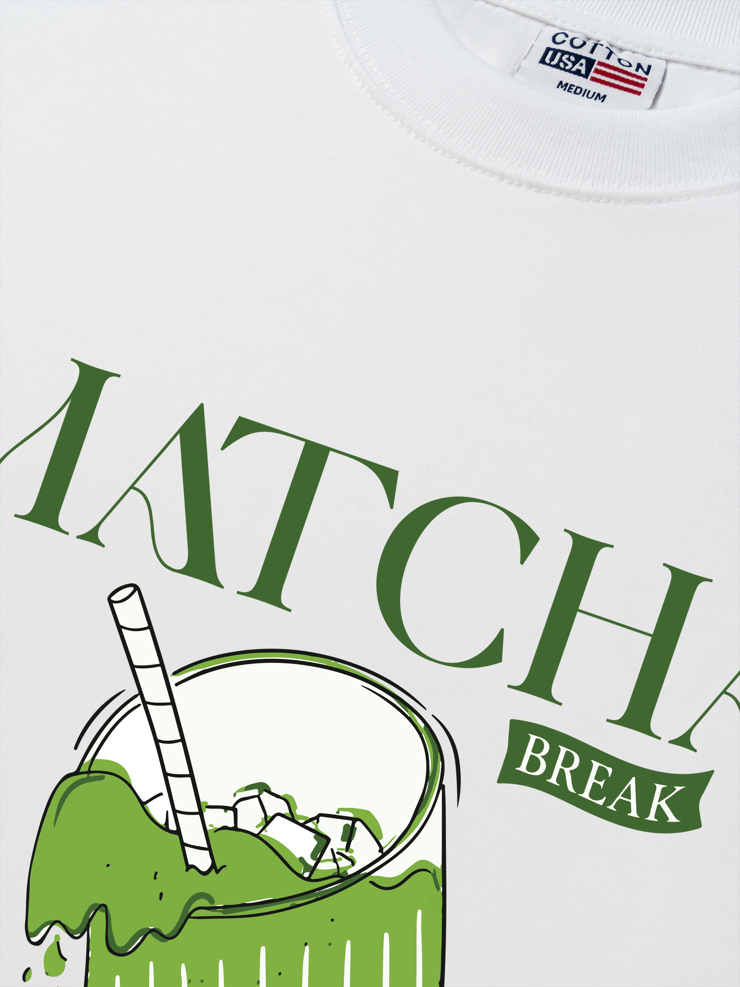 Áo Thun Relaxed Fit Daily Cup Matcha Đá Xay