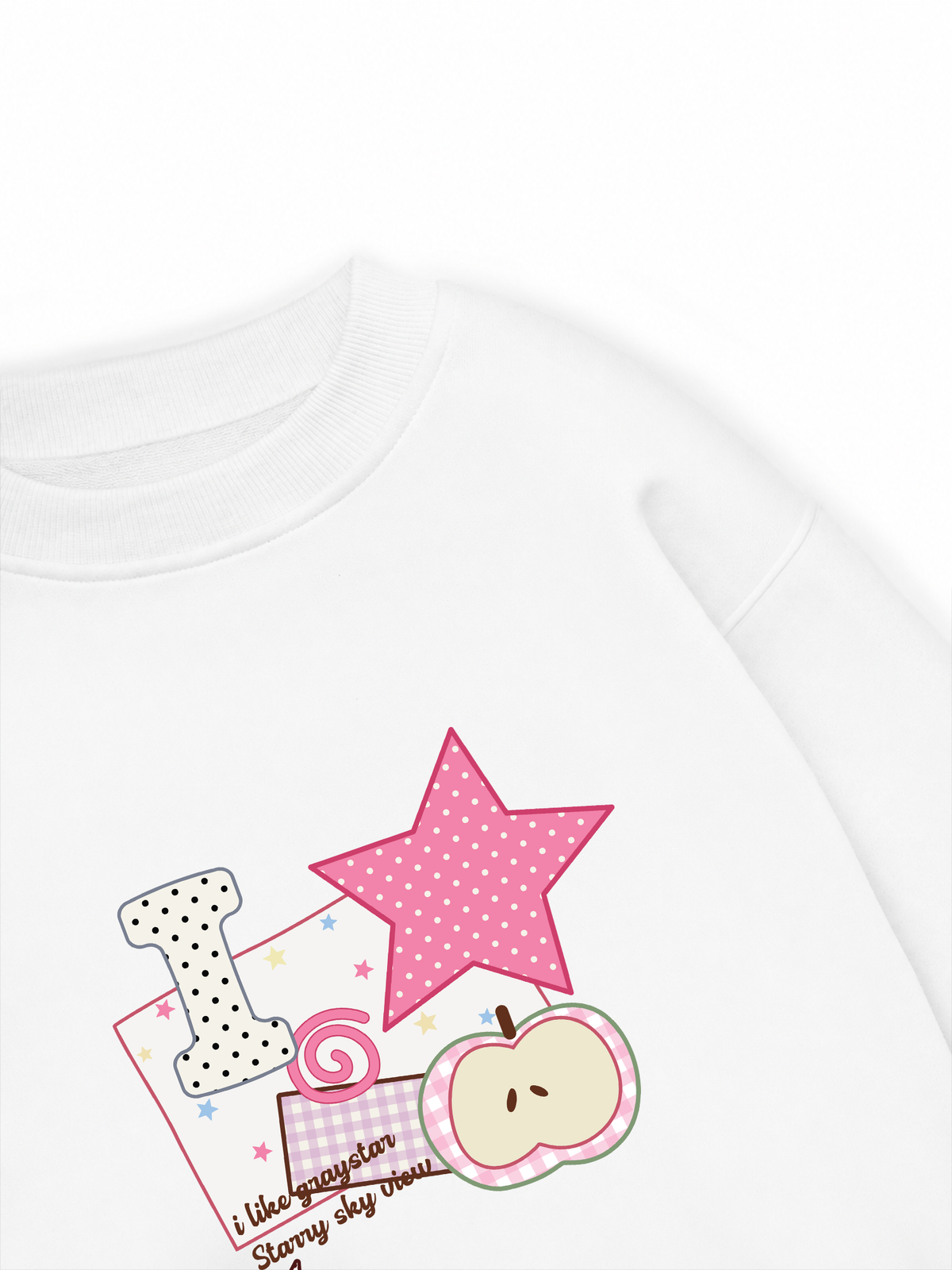 Áo Sweater Nỉ Hai Da Dotty Mood Pink Star Candy