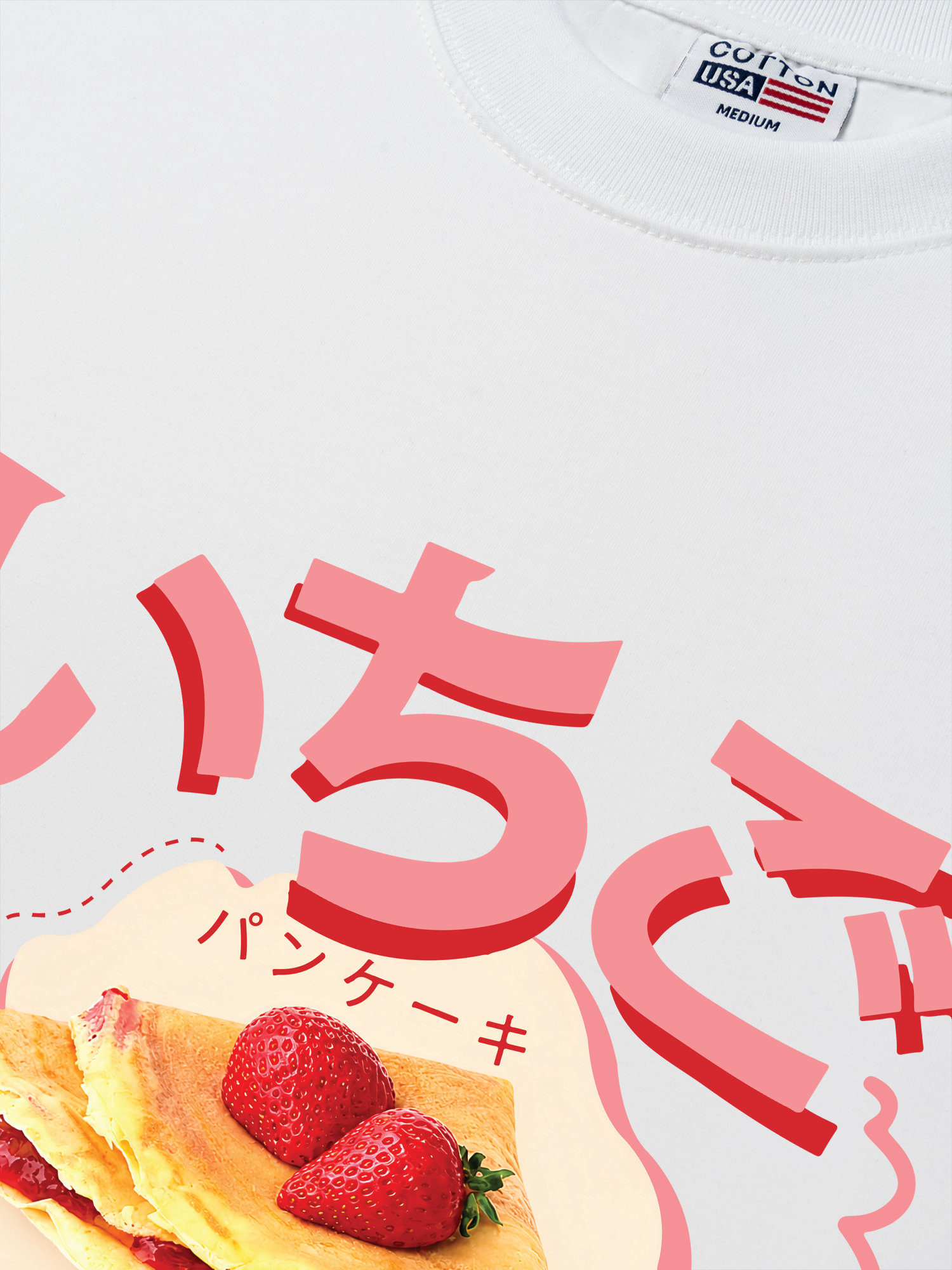 Áo Thun Relaxed Fit Yummy Mood Strawberry Crepe