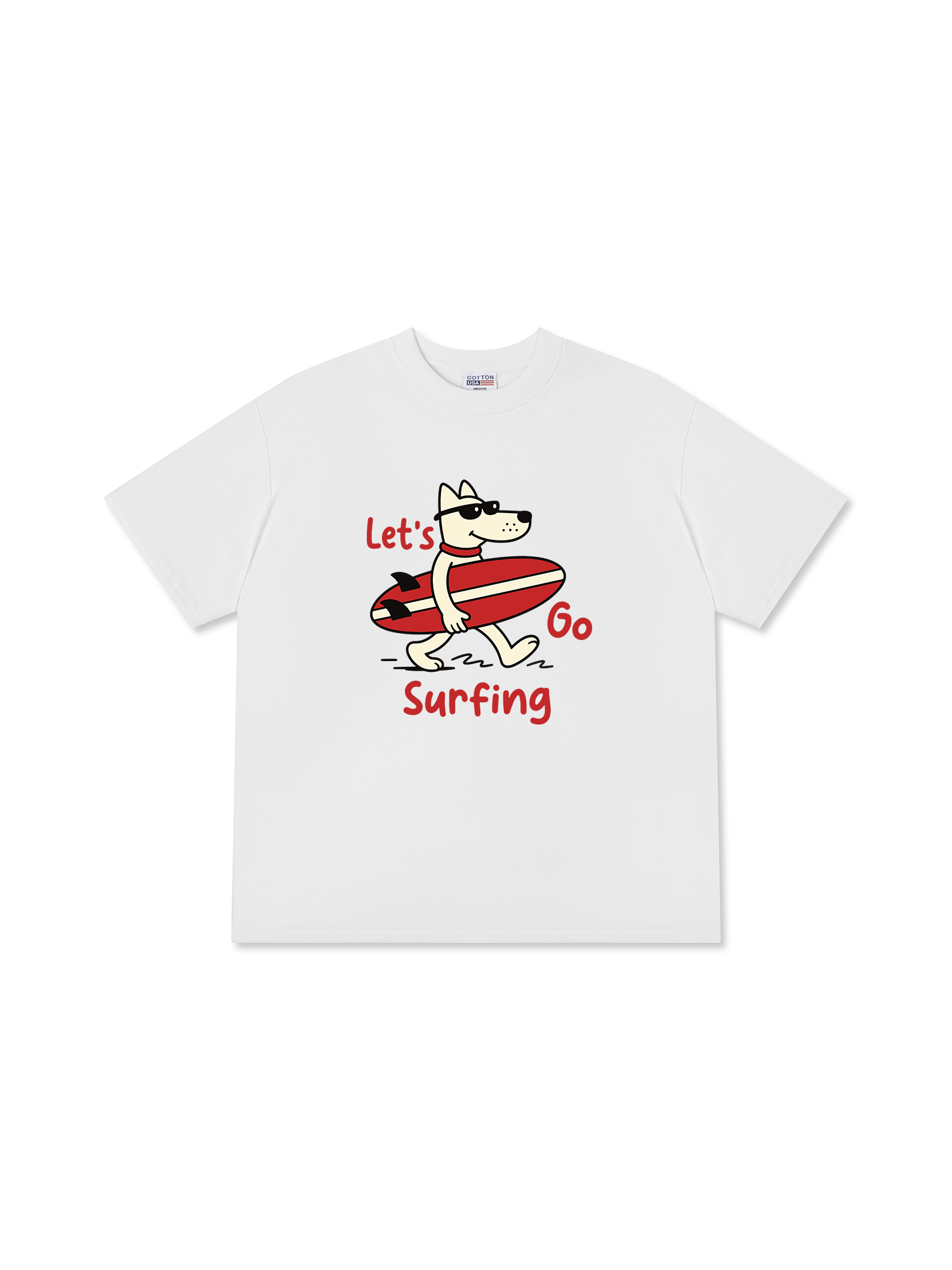 Áo Thun Relaxed Fit Tshirt Tropical Let's Go Surfing