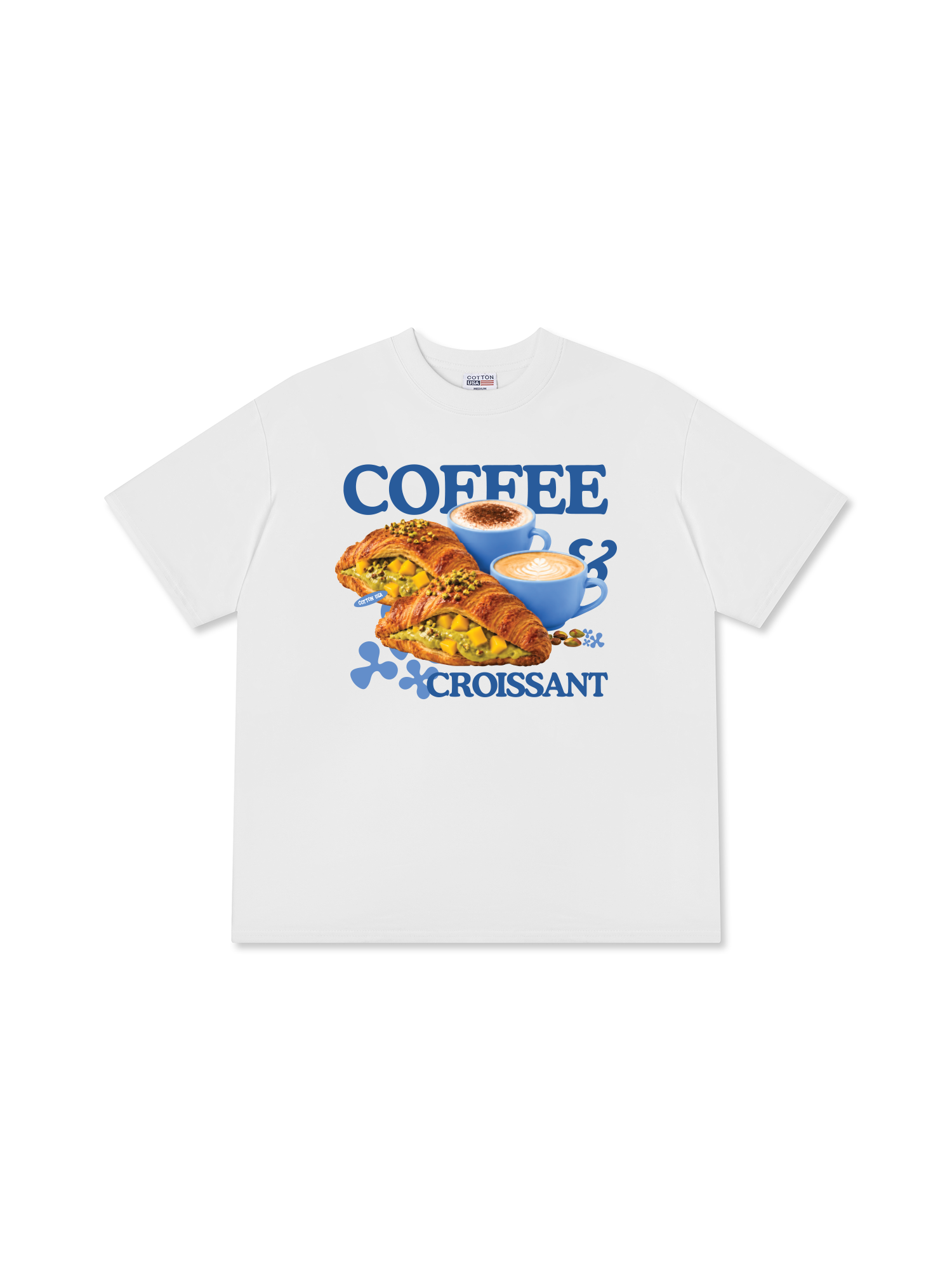 Áo Thun Relaxed Fit Yummy Mood Coffee Croissant