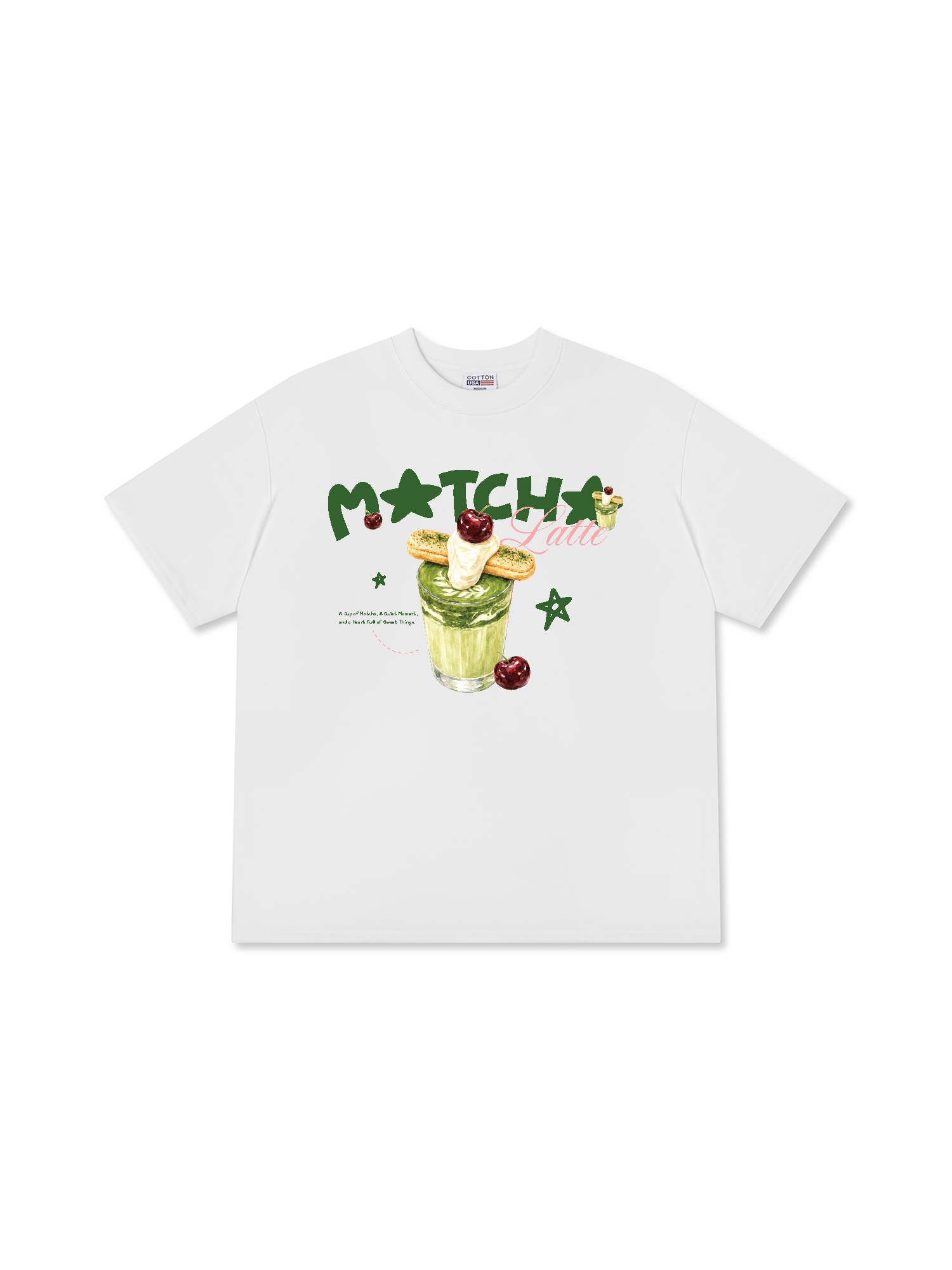 Áo Thun Relaxed Fit Daily Cup Matcha Latte Kem Cheese