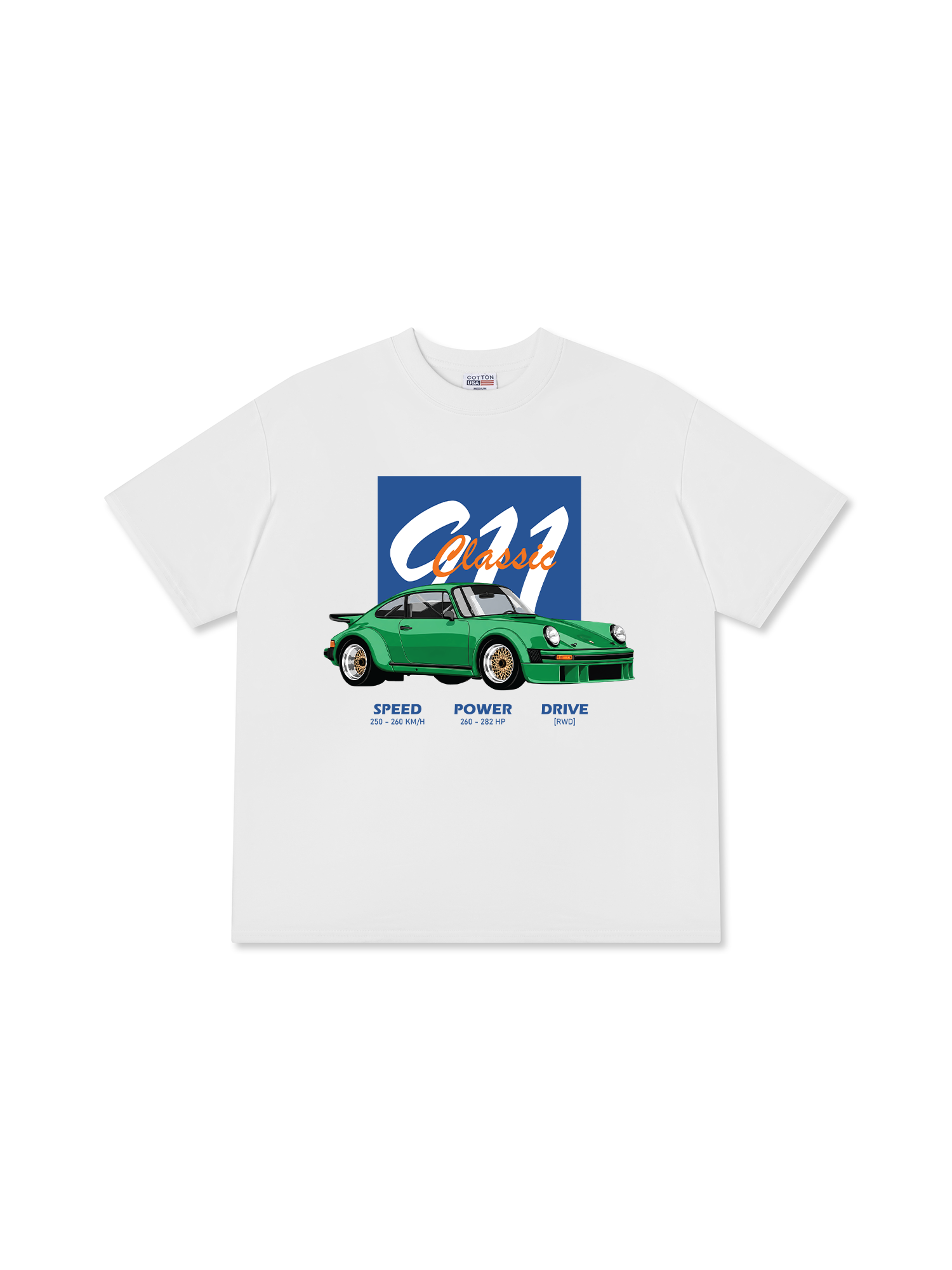 Áo Thun Relaxed Fit Car Green 911 Classic