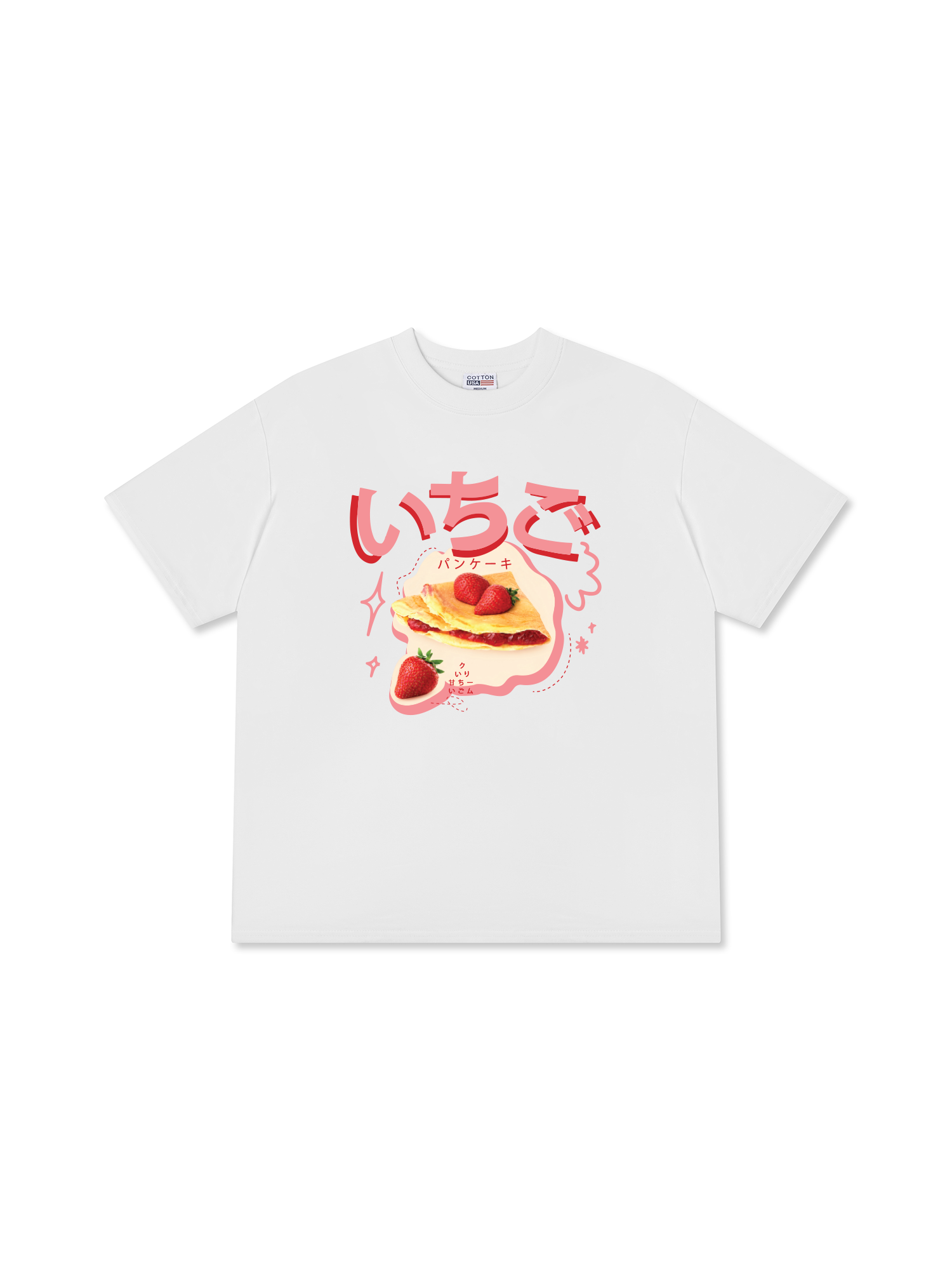 Áo Thun Relaxed Fit Yummy Mood Strawberry Crepe