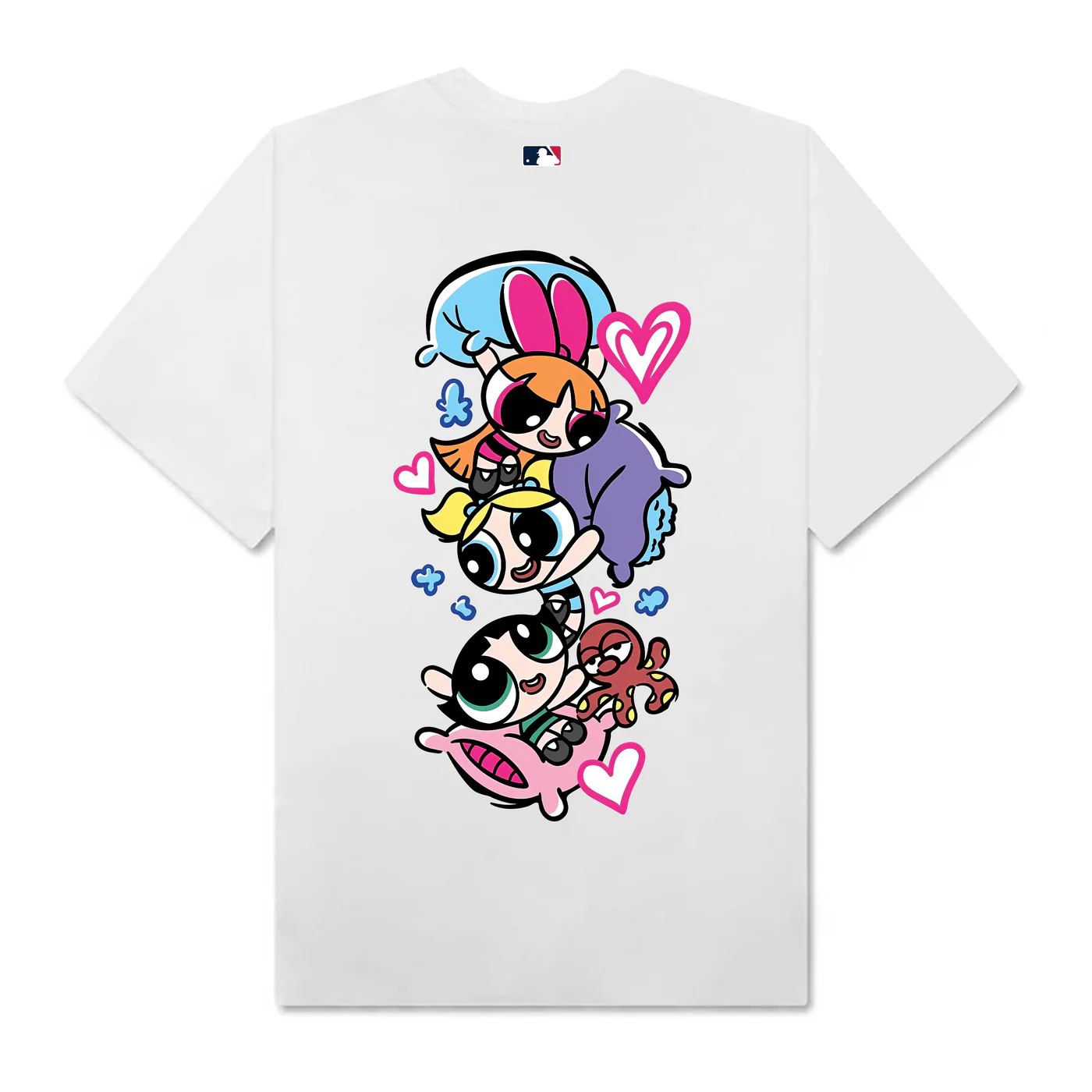 Flash Sale MLB The Powerpuff Girls Heart Pink T-Shirt