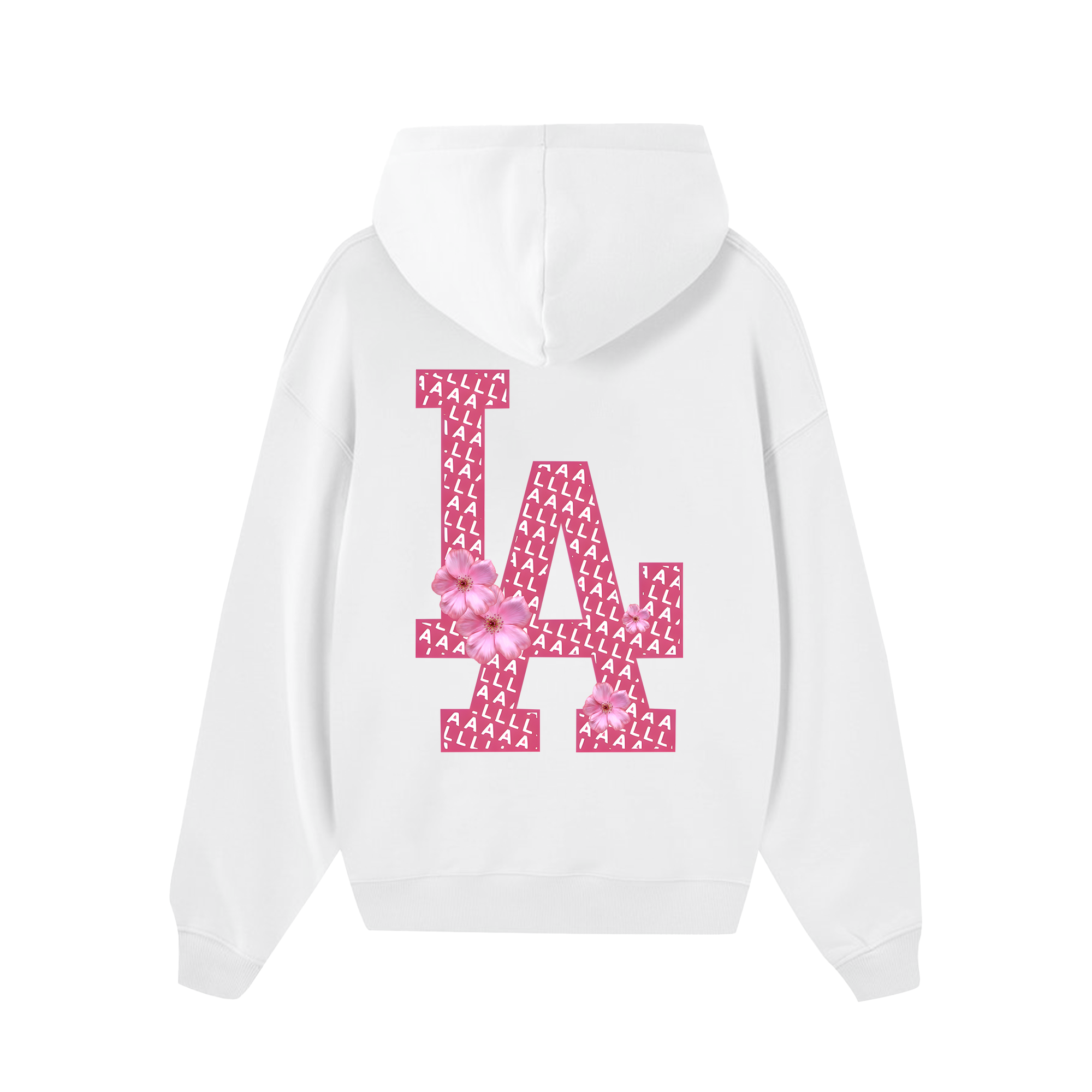 MLB Floral Pink Peach LA Flower Hoodie