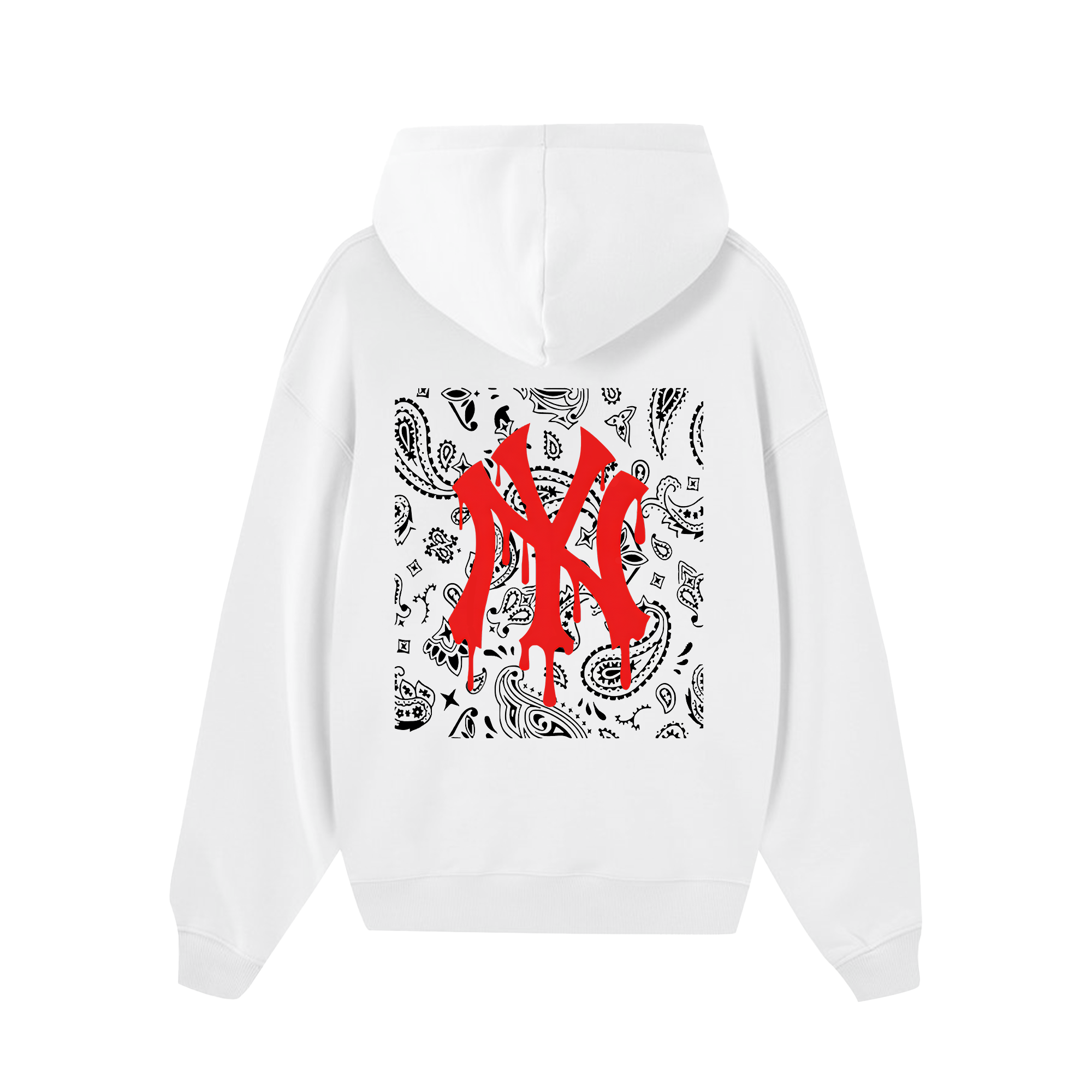 MLB Floral Red Black Bandana Hoodie