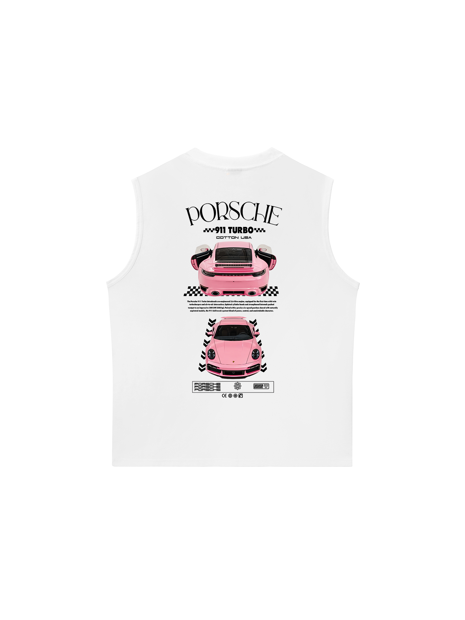 Áo Ba Lỗ Relaxed Fit Pink Porsche 911 Turbo