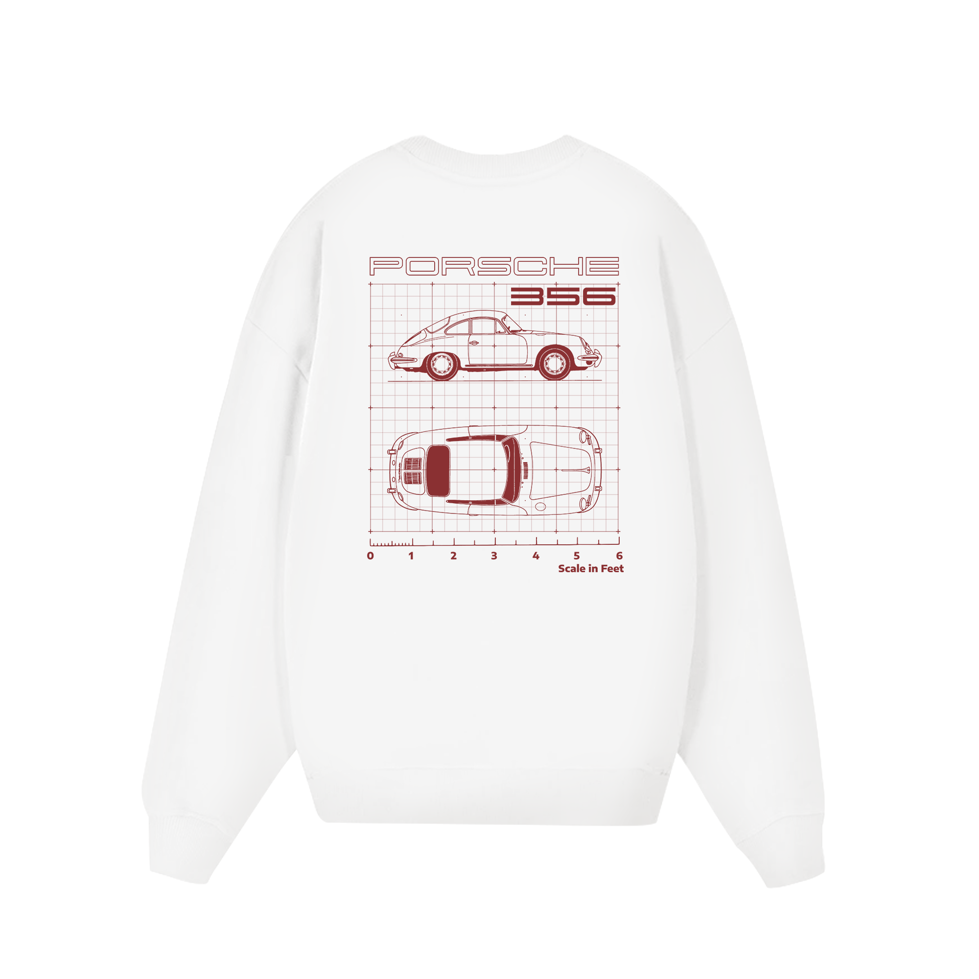 Porsche 356 Scale In Feet Sweater