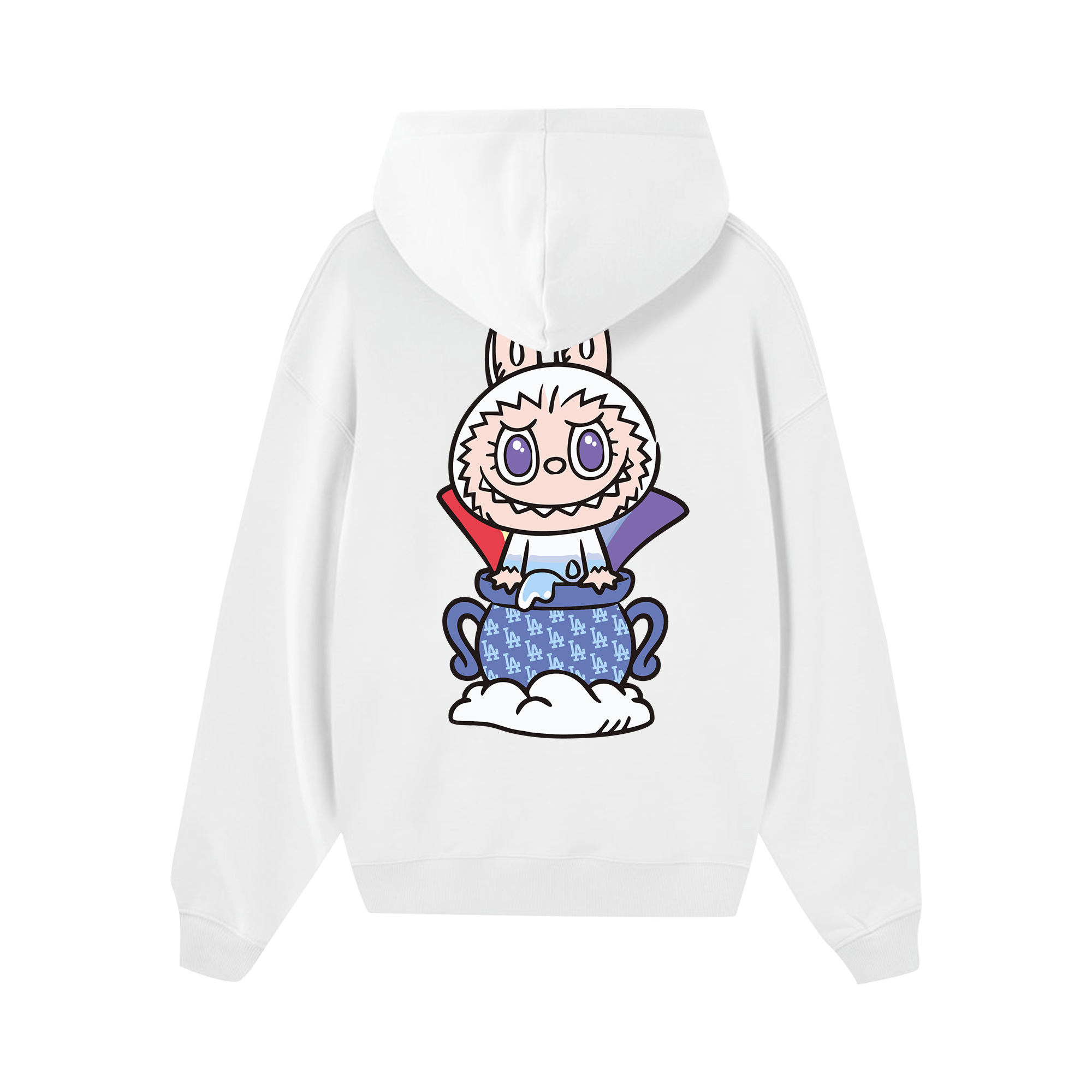 MLB Labubu White Pot LA Hoodie