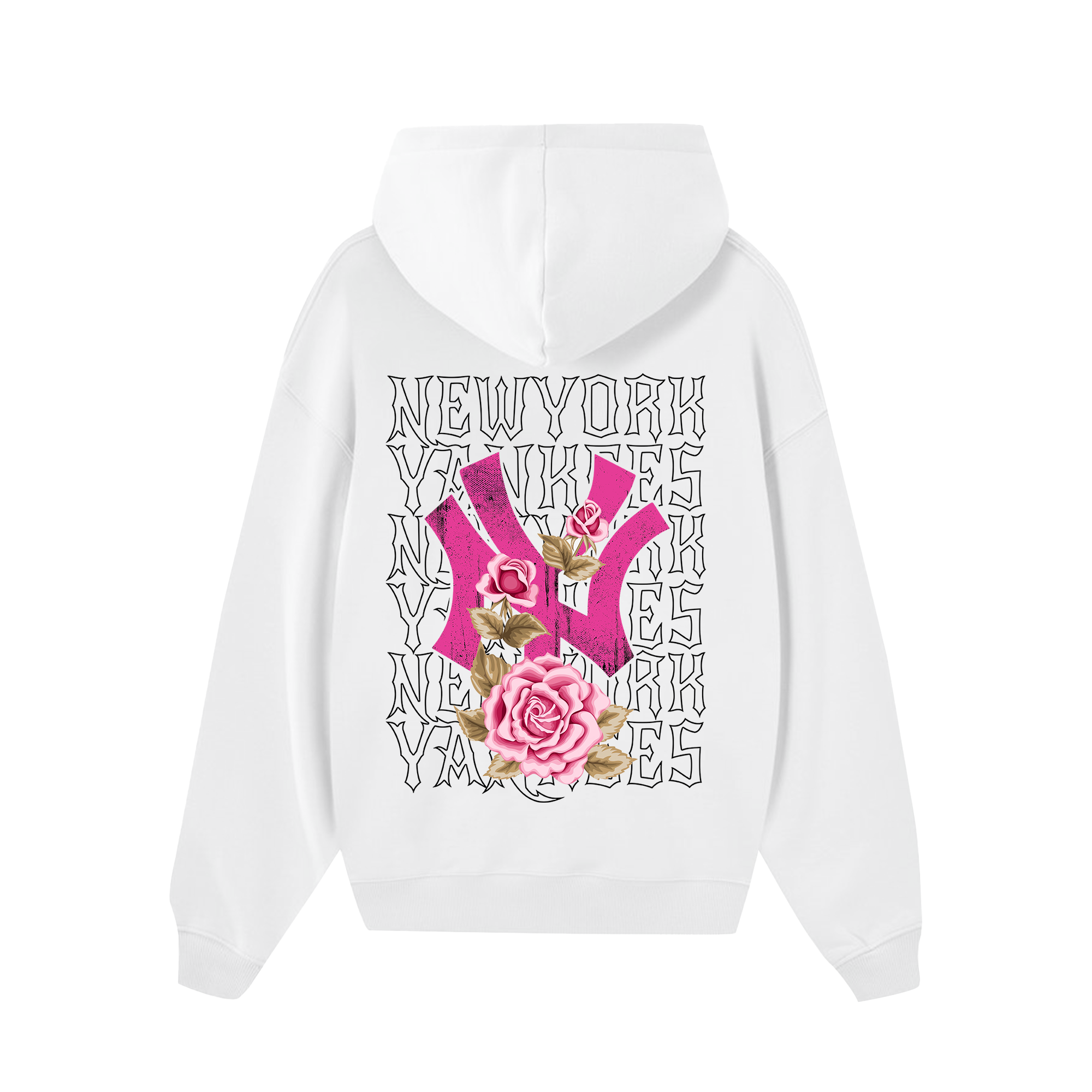 MLB Floral Pink Rose New York Yankees Hoodie