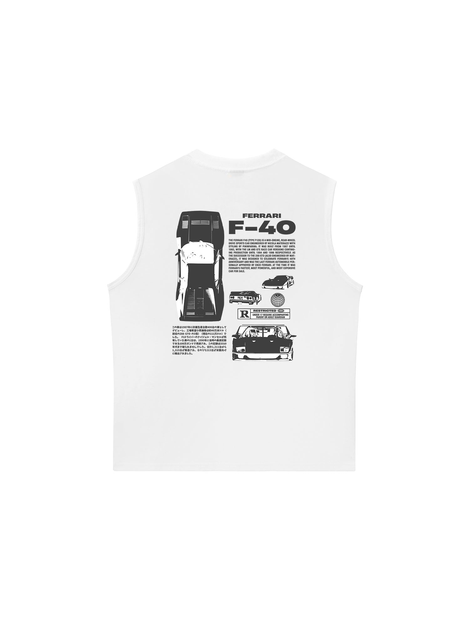 Áo Ba Lỗ Relaxed Fit Ferrari F-40 Classic