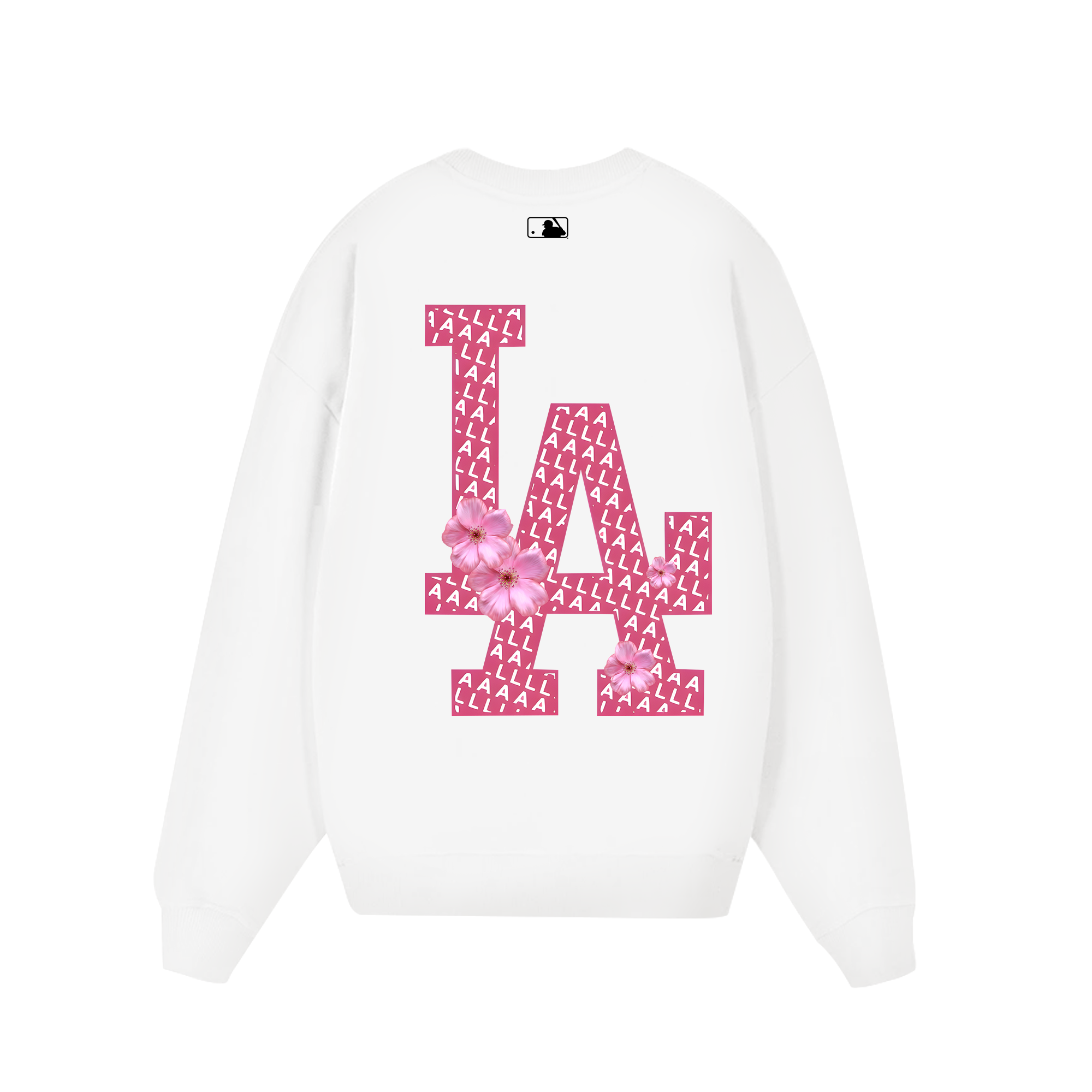 MLB Floral Pink Peach LA Flower Sweater