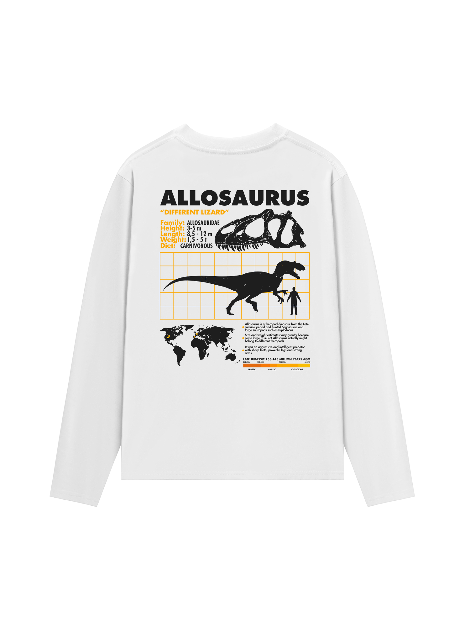 Áo Thun Dài Tay Wild Life Analysis Table Allosaurus