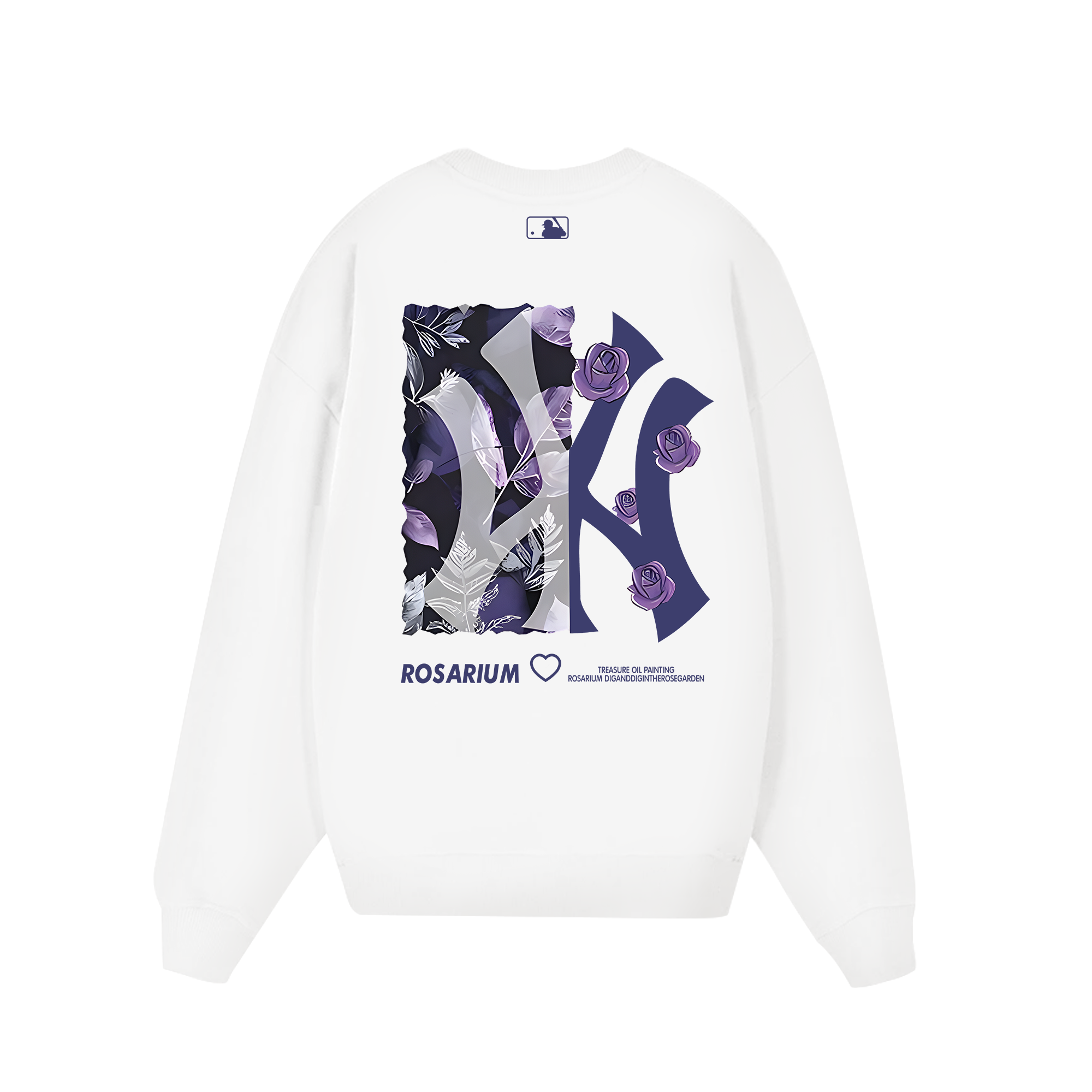 MLB Floral Purple Rose Rosarium Sweater