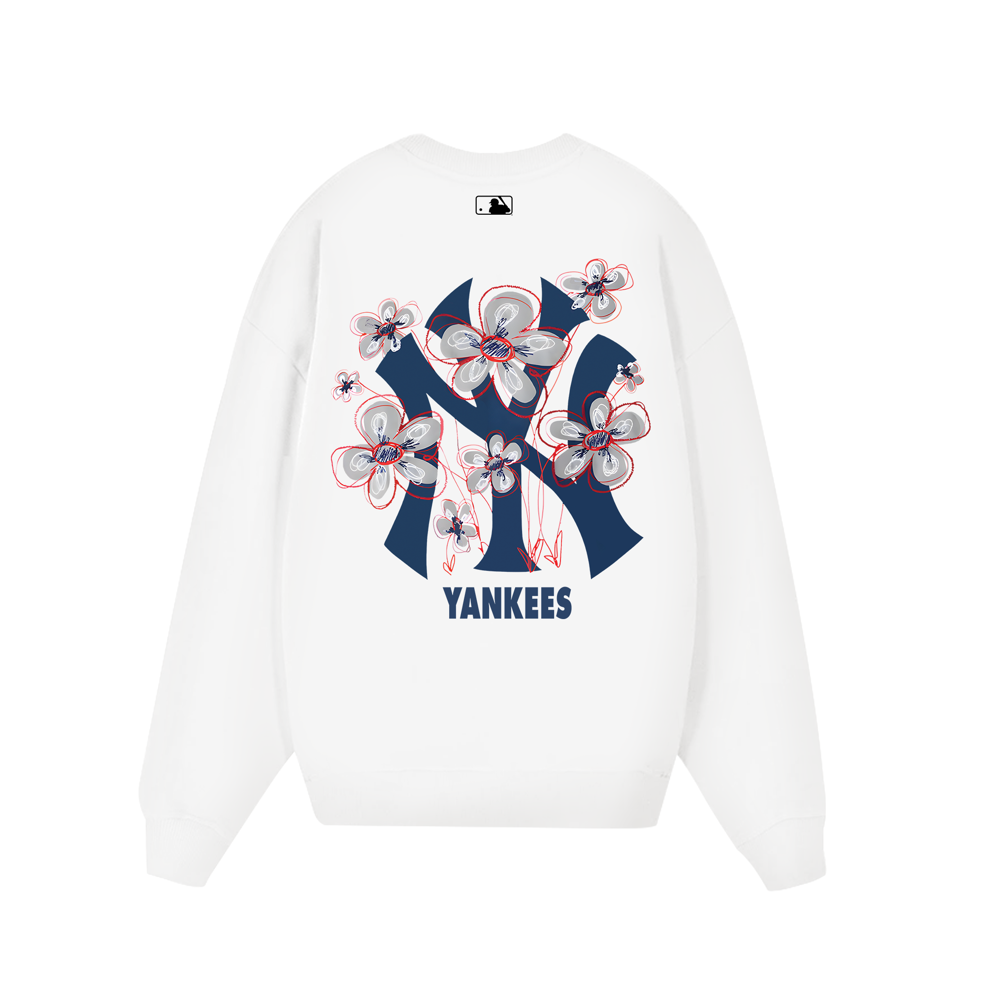 MLB Floral Blue Logo Sweater