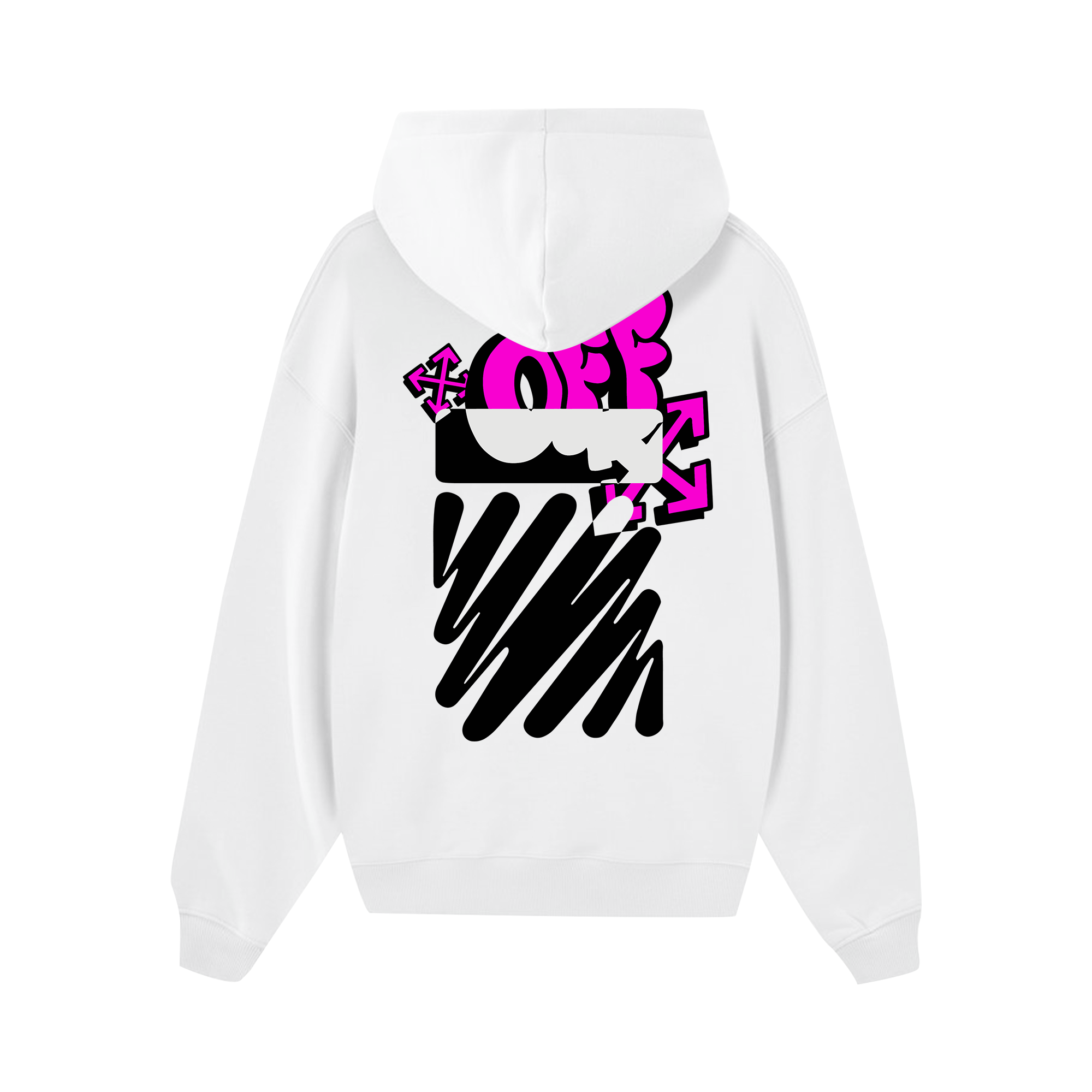 Off White Pink Typo Grafity Hoodie