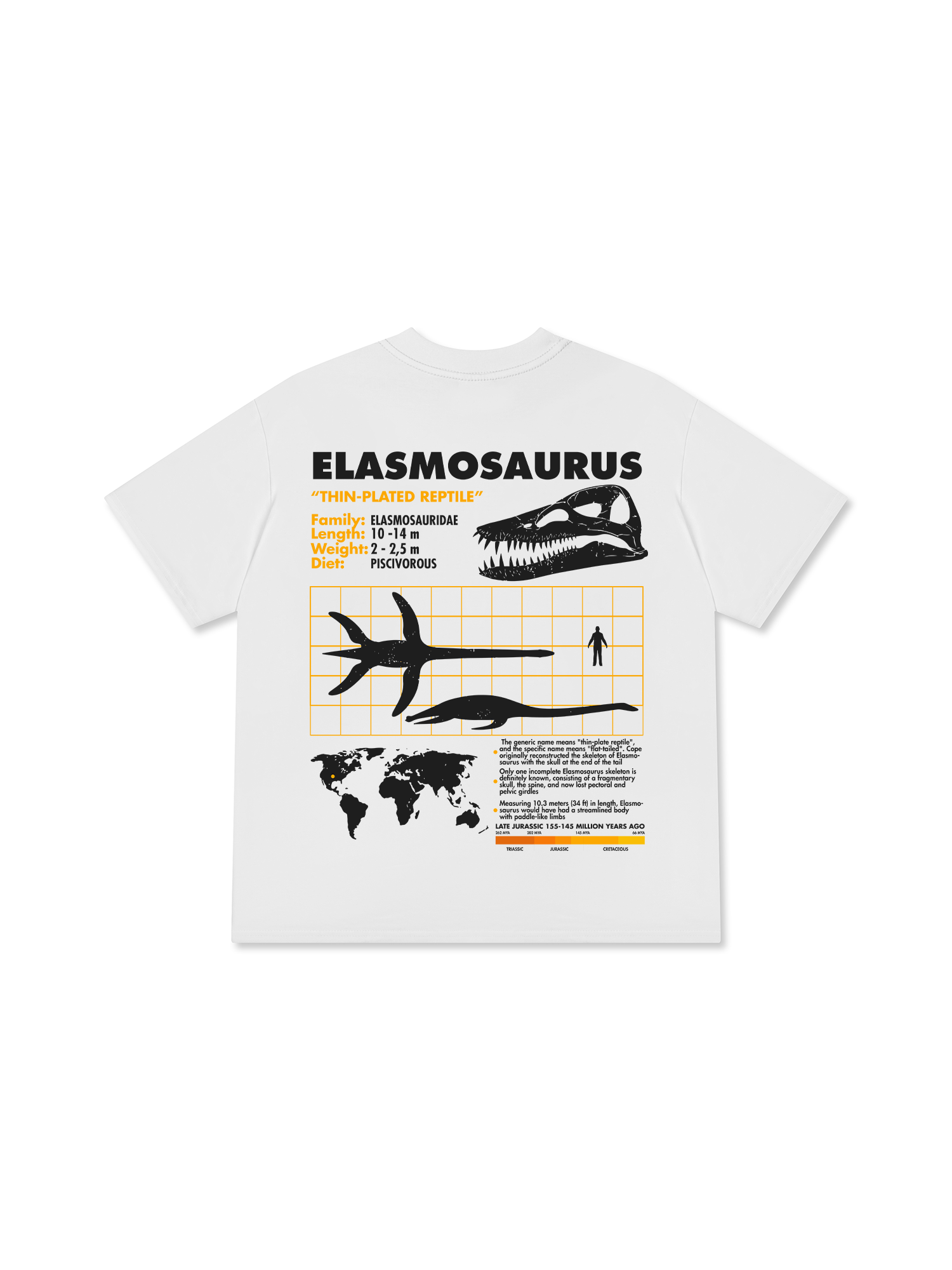 Áo Thun Relaxed Fit Wild Life Analysis Table Elasmosaurus