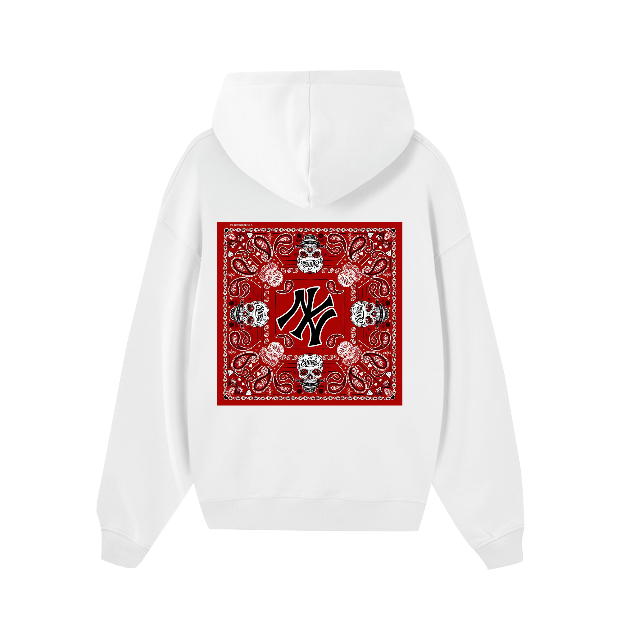 MLB Floral Red Bandana Skull Hoodie