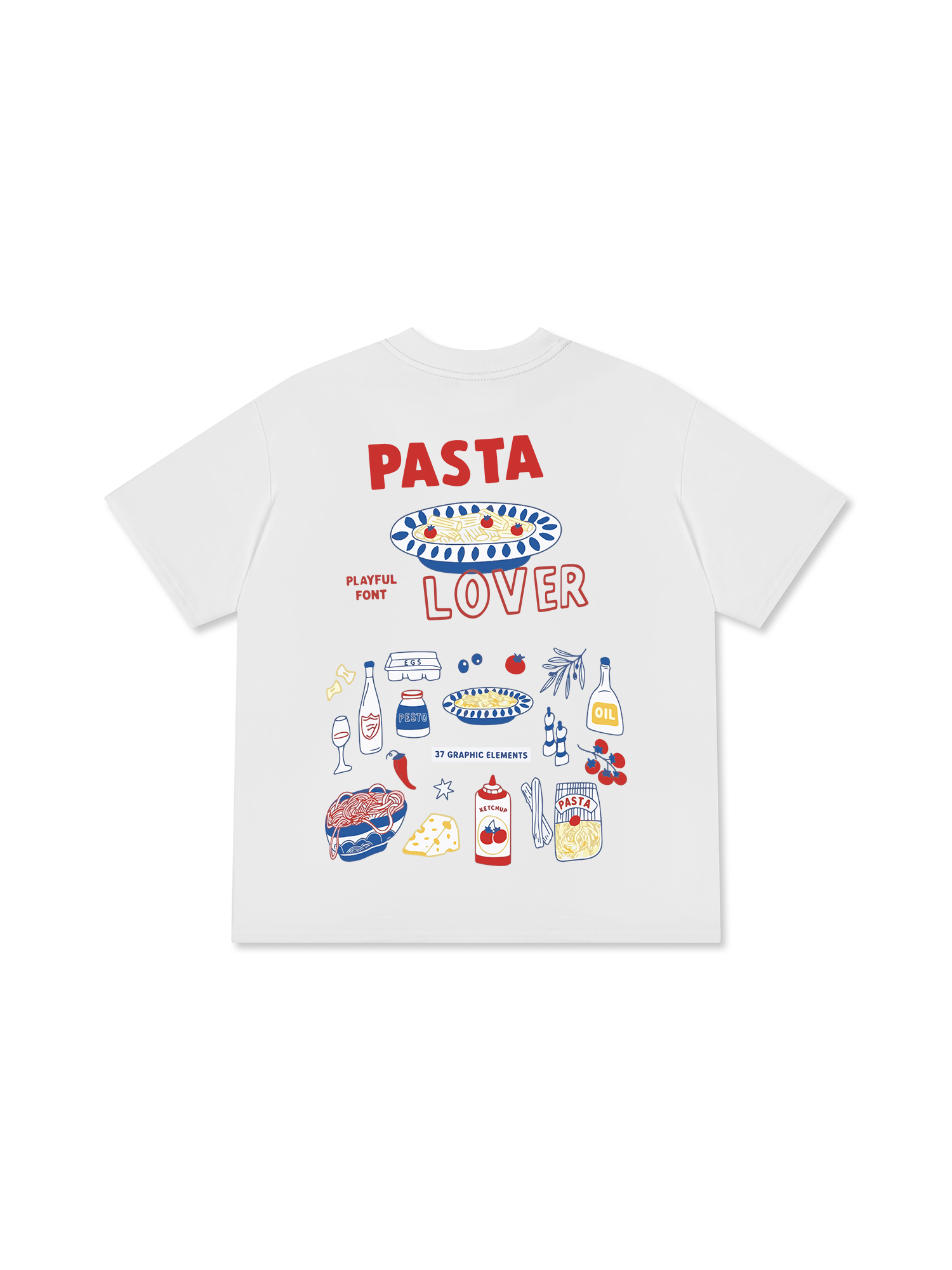 Áo Thun Relaxed Fit Yummy Mood Pasta Lover