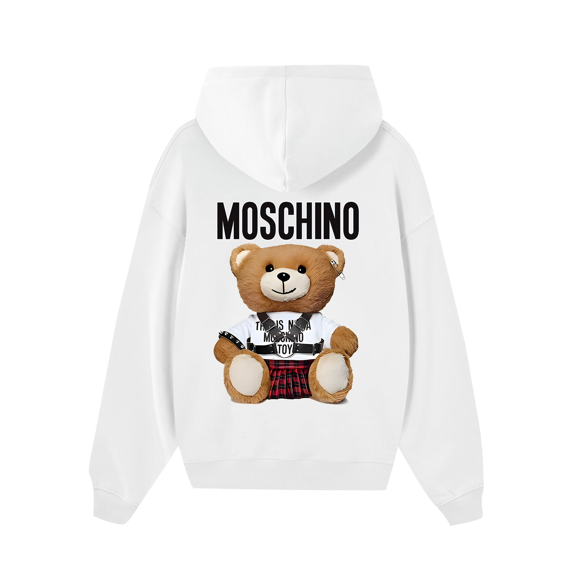 Moschino Plaid Bear Hoodie