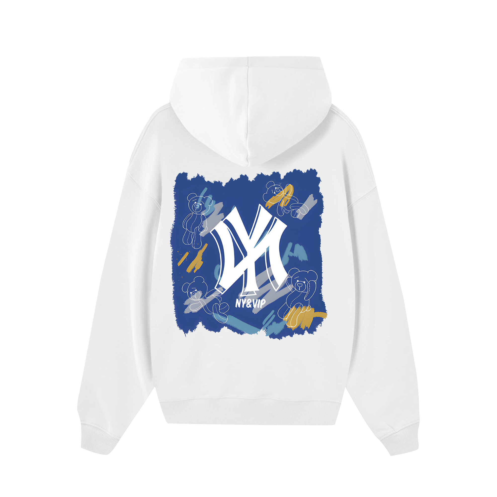 MLB Floral Teddy Bear Bleached Color Hoodie