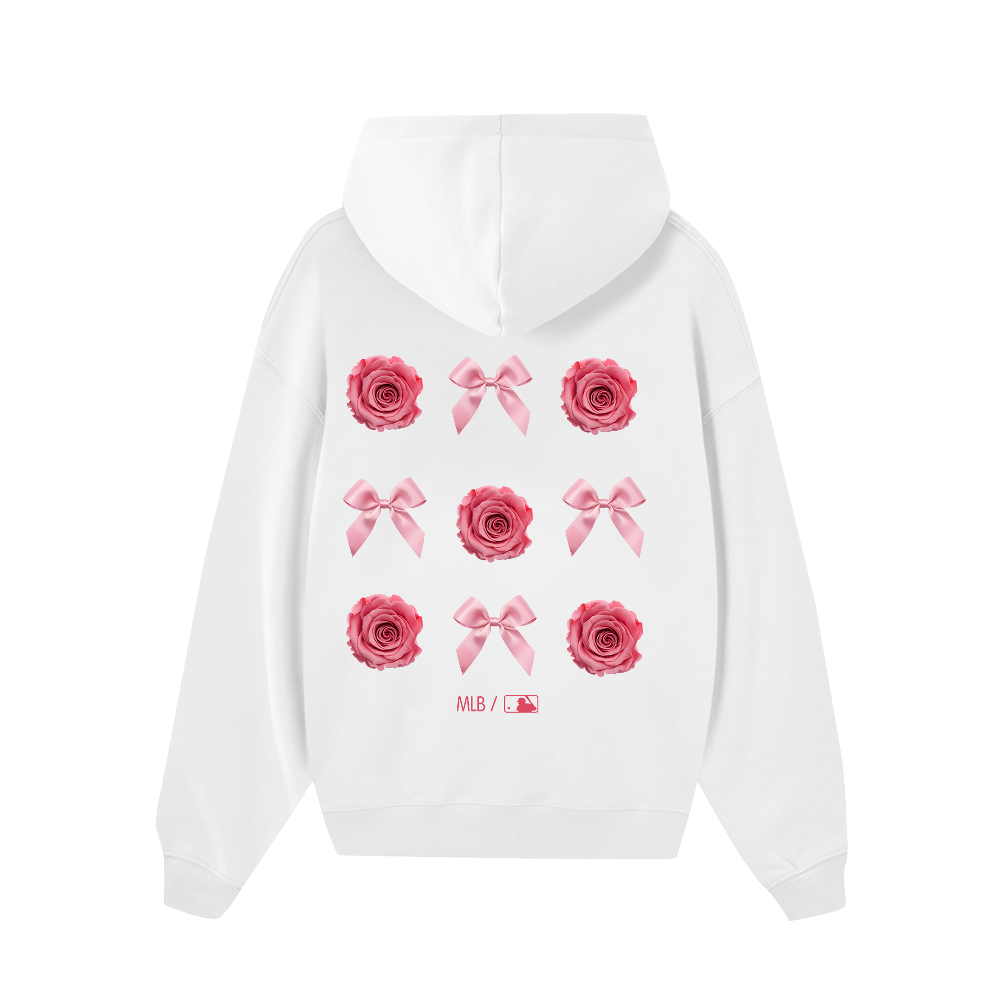 MLB  Floral Pink Rose Ribbon Hoodie