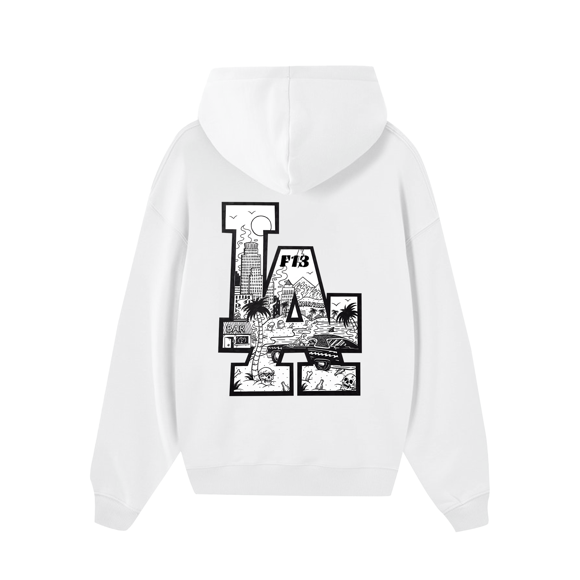 MLB Floral LA Beach Black And White Hoodie