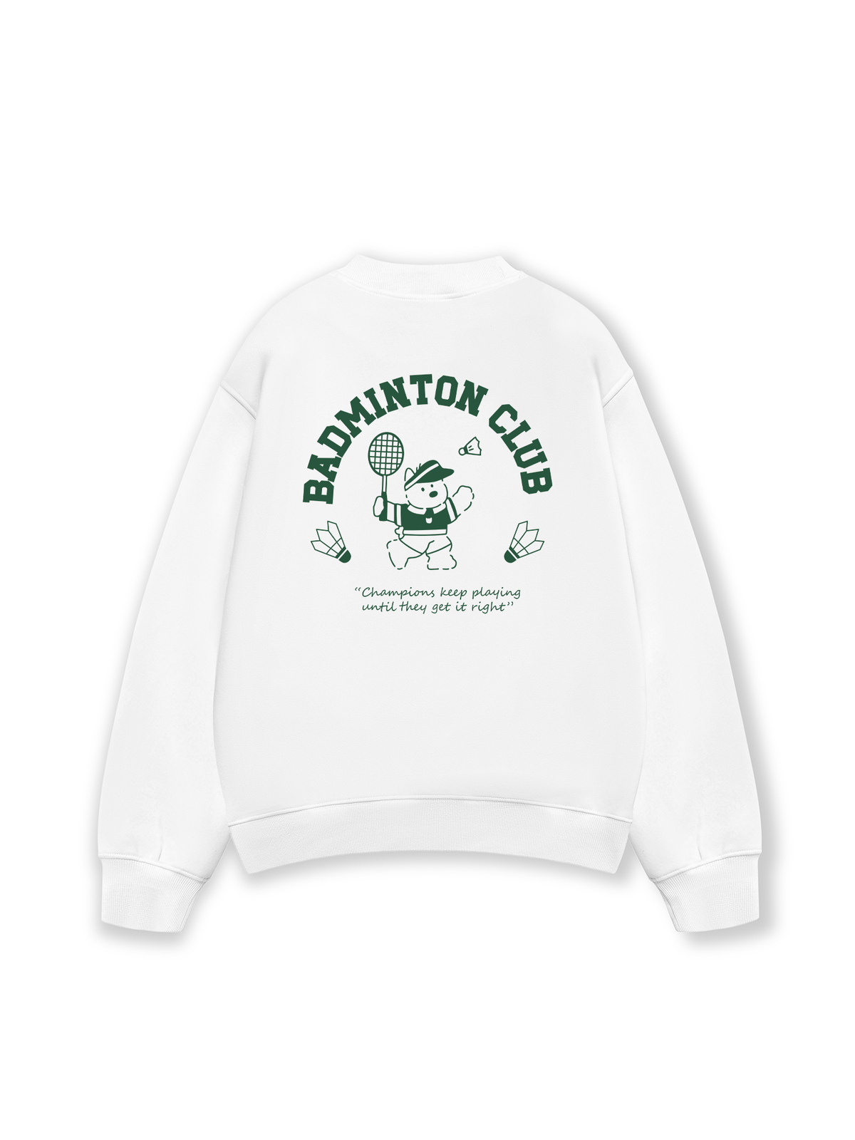 Áo Sweater Nỉ Hai Da Badminton Club Green